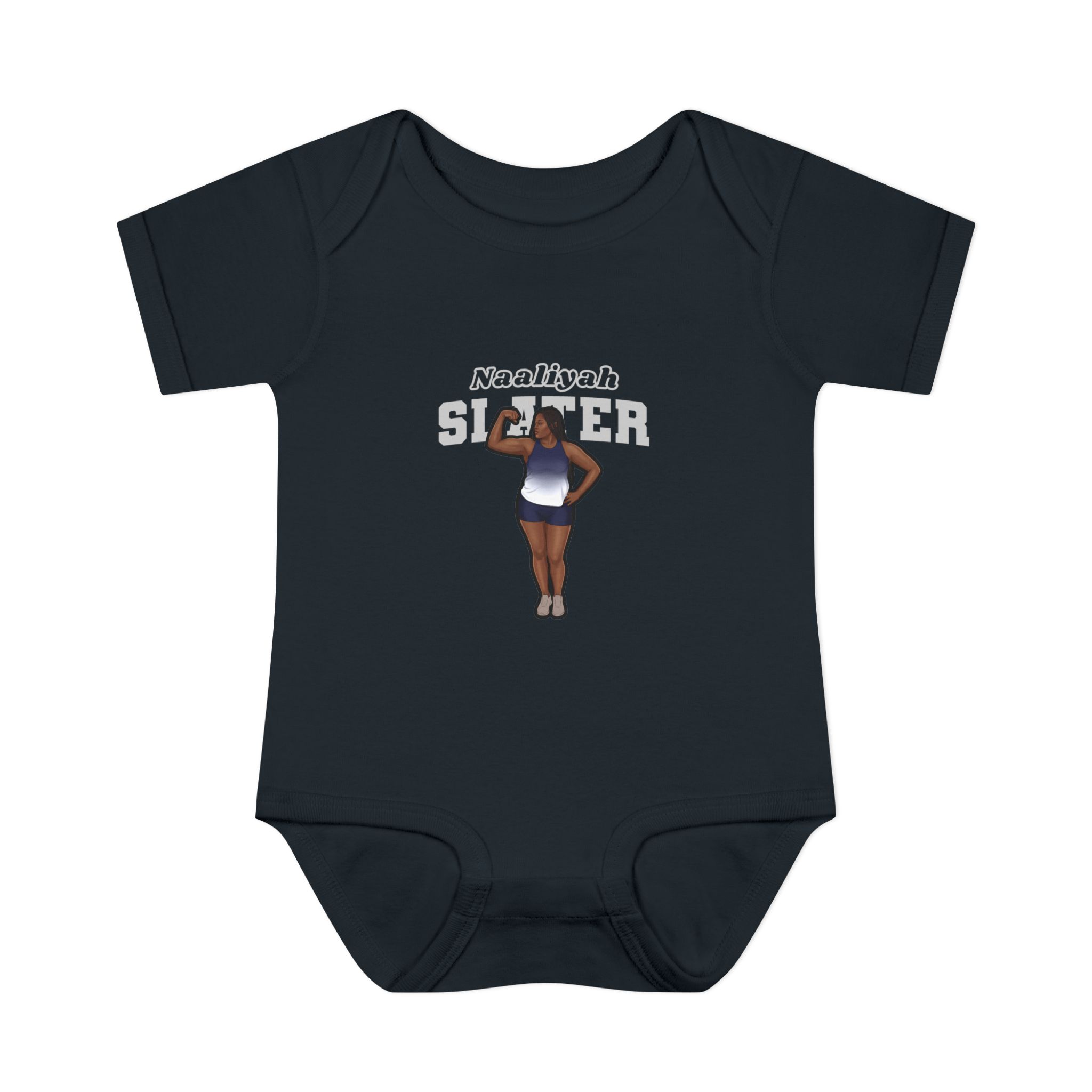 Baby Onesie — character_name_arch in Black