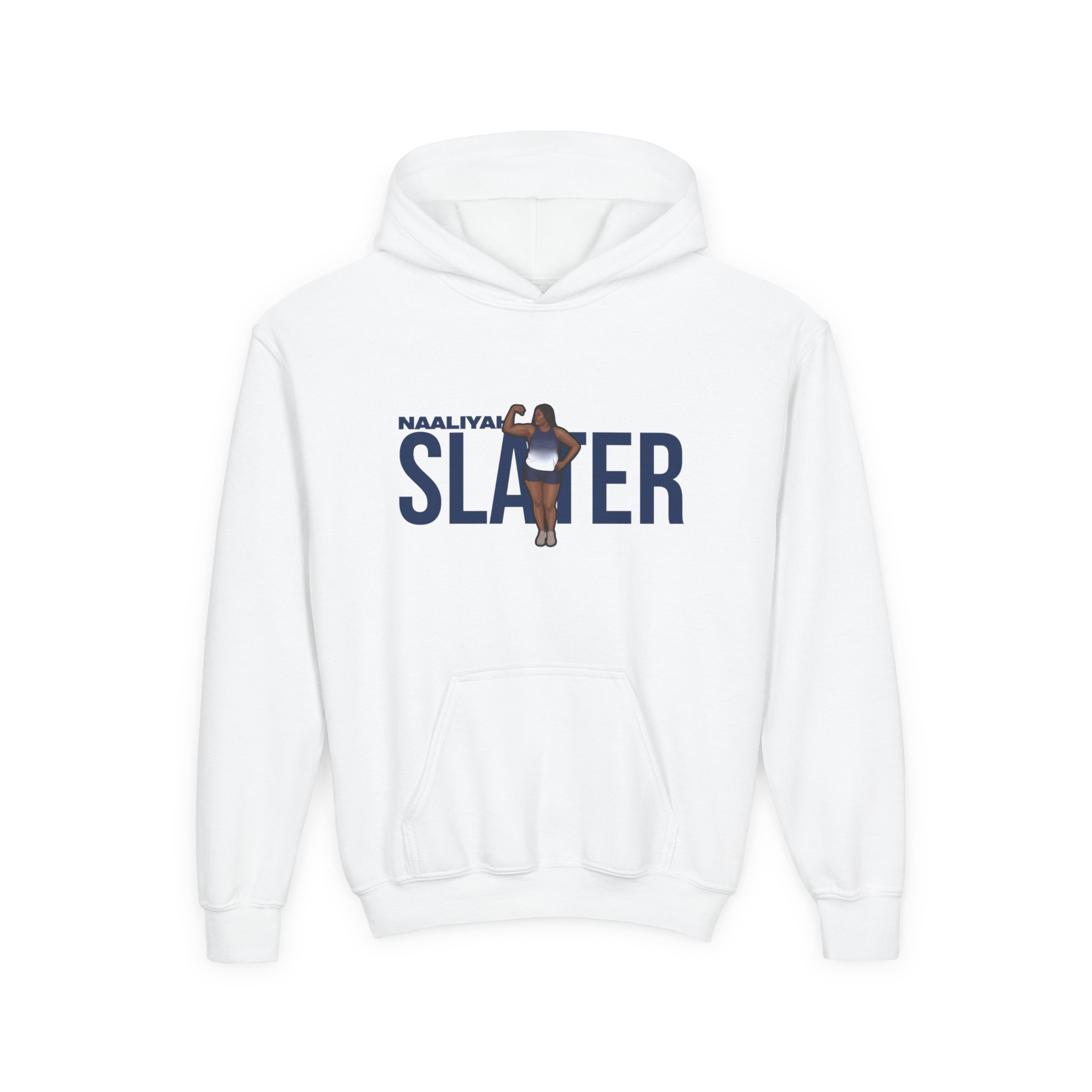 Youth Hoodie — character_player_name in White