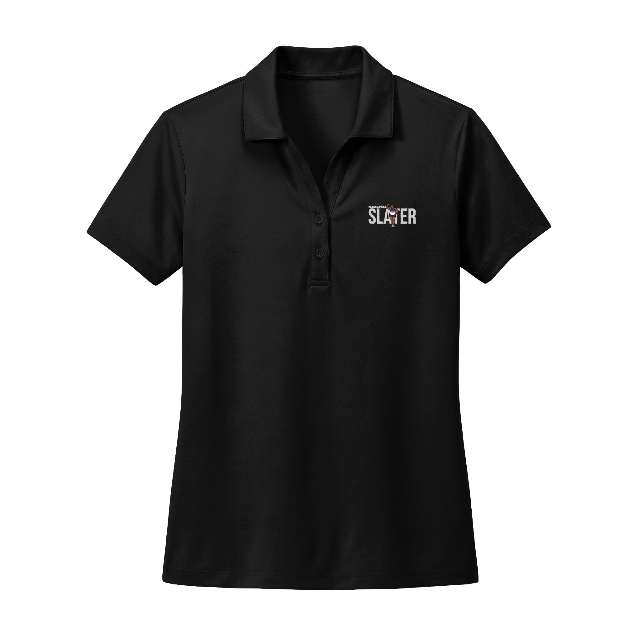 Women's Polo — character_player_name in Black