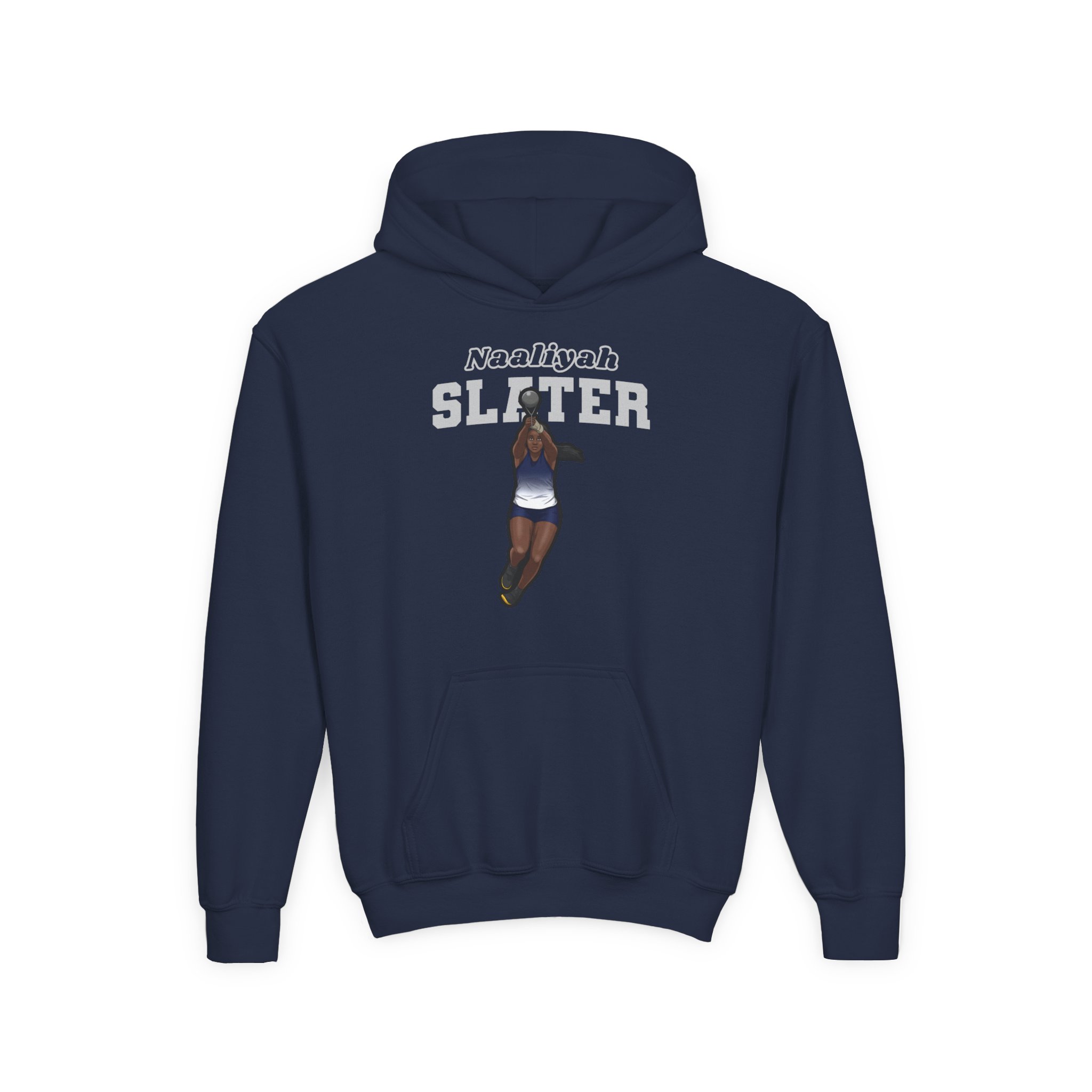 Youth Hoodie — character_name_arch in Navy