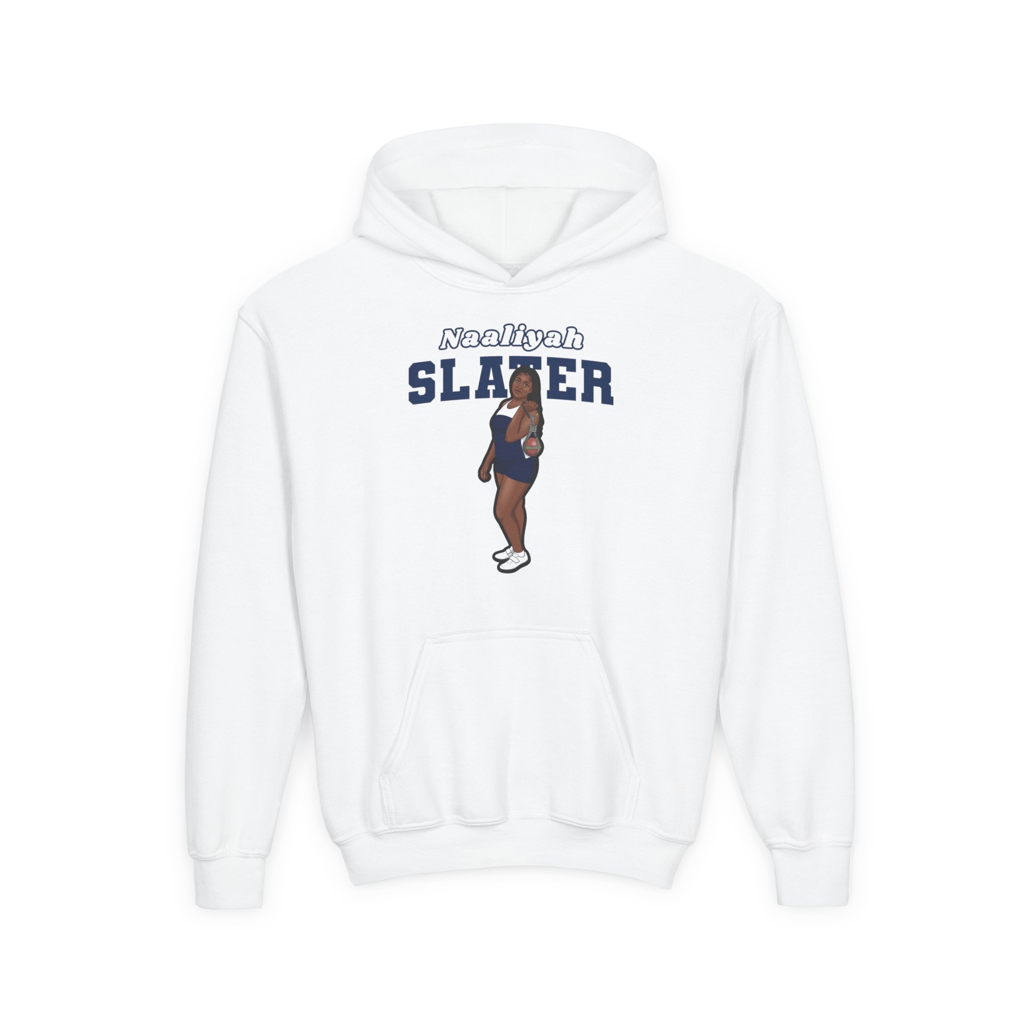 Youth Hoodie — character_name_arch in White