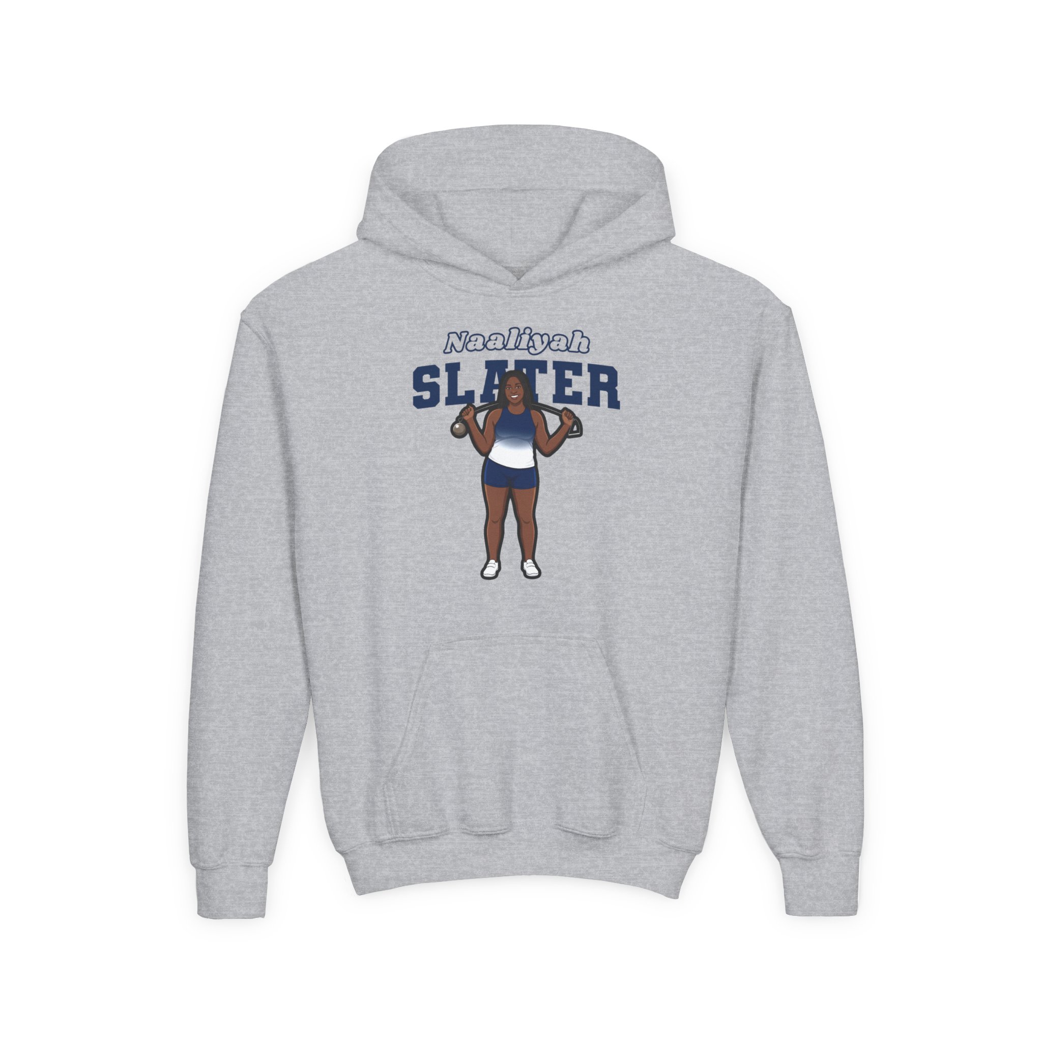 Youth Hoodie — character_name_arch in Grey