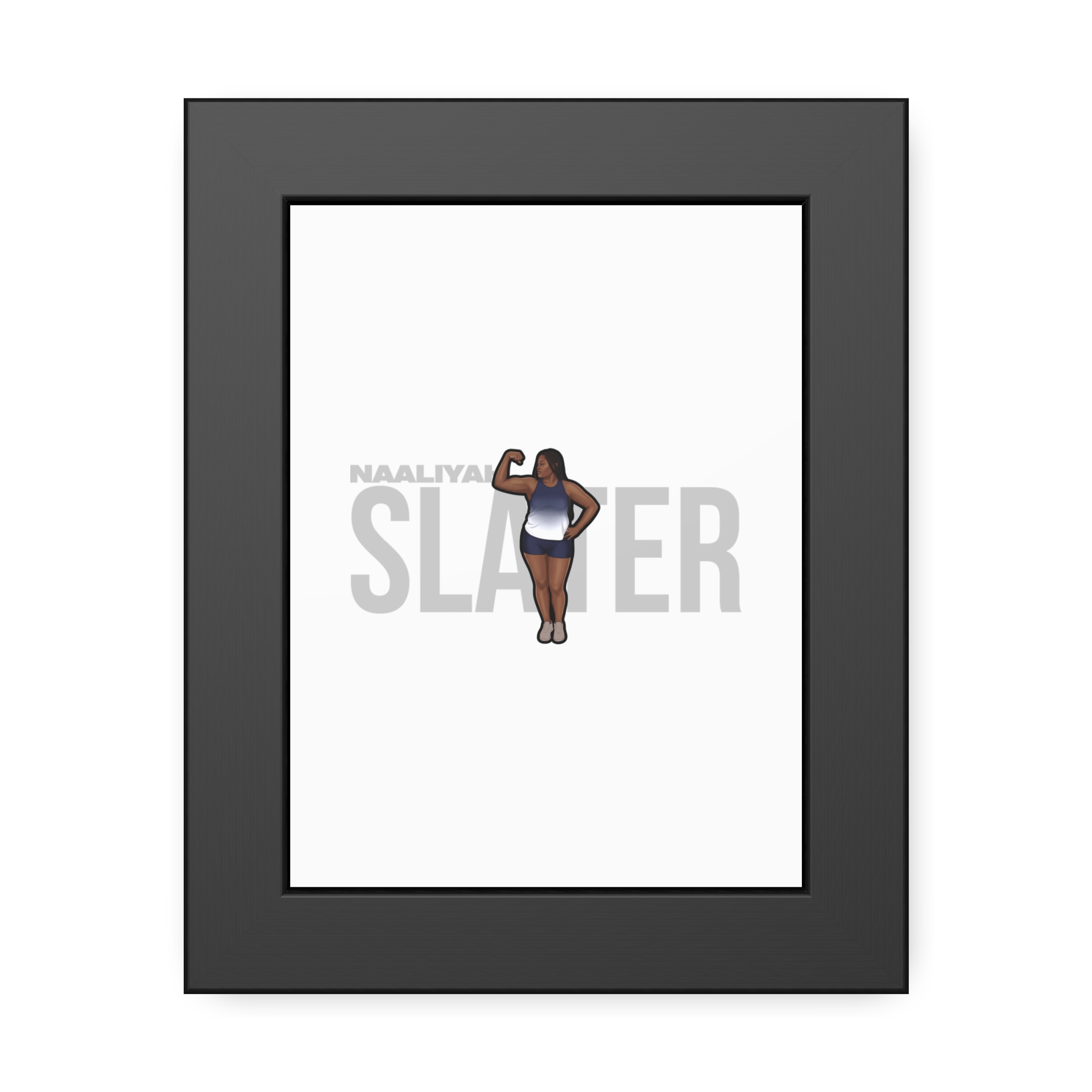 Framed Poster — character_player_name in Black