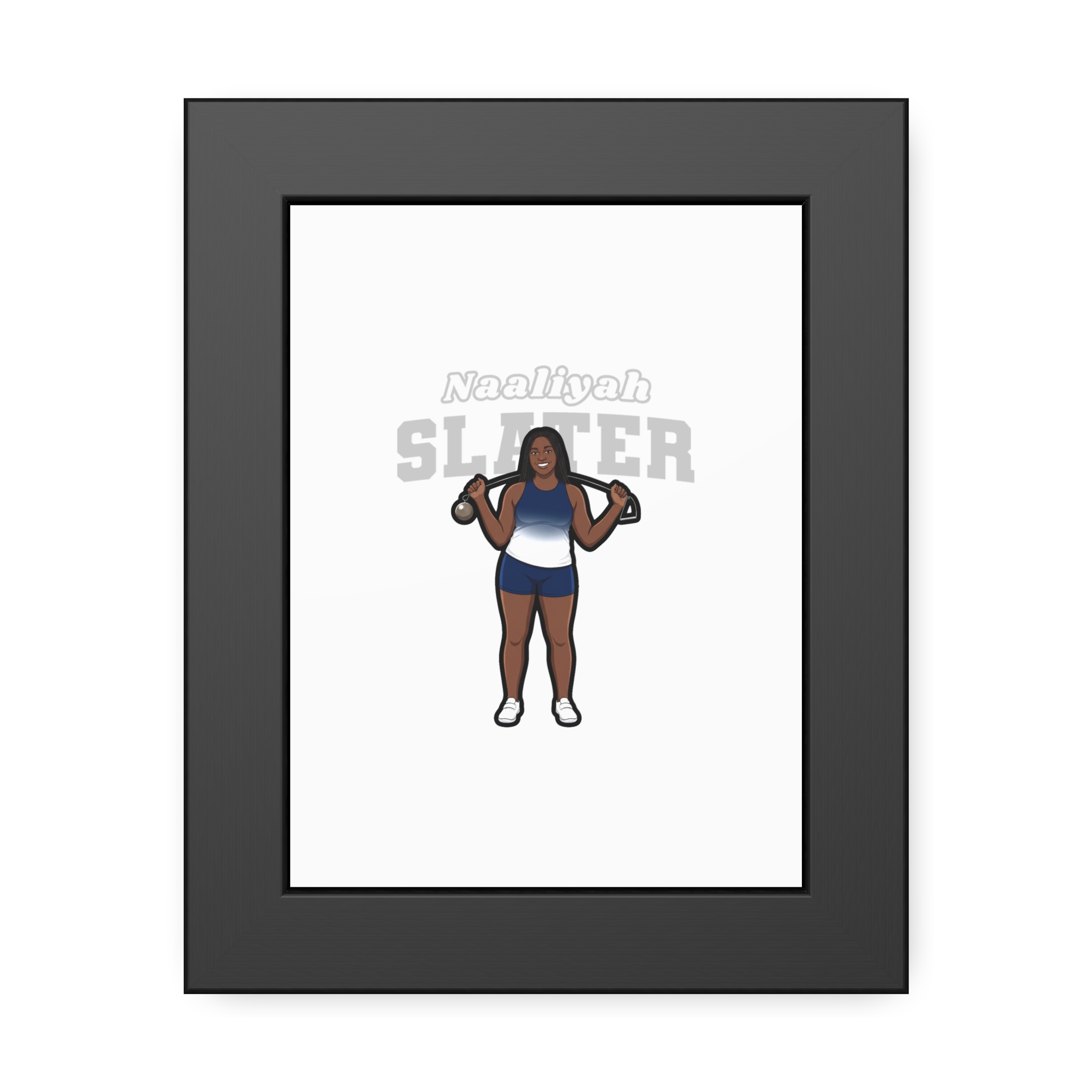 Framed Poster — character_name_arch in Black