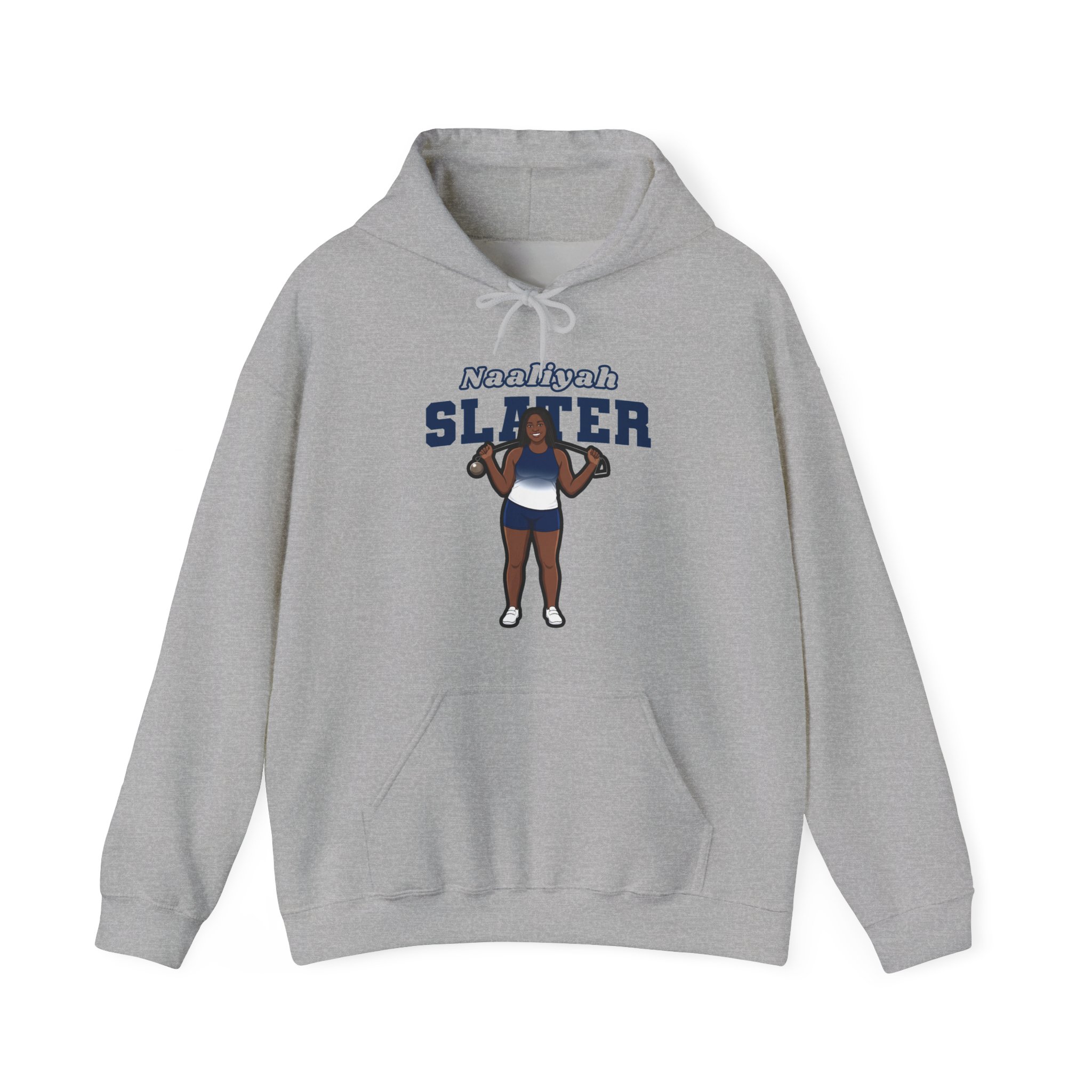 Hoodie — character_name_arch in Grey