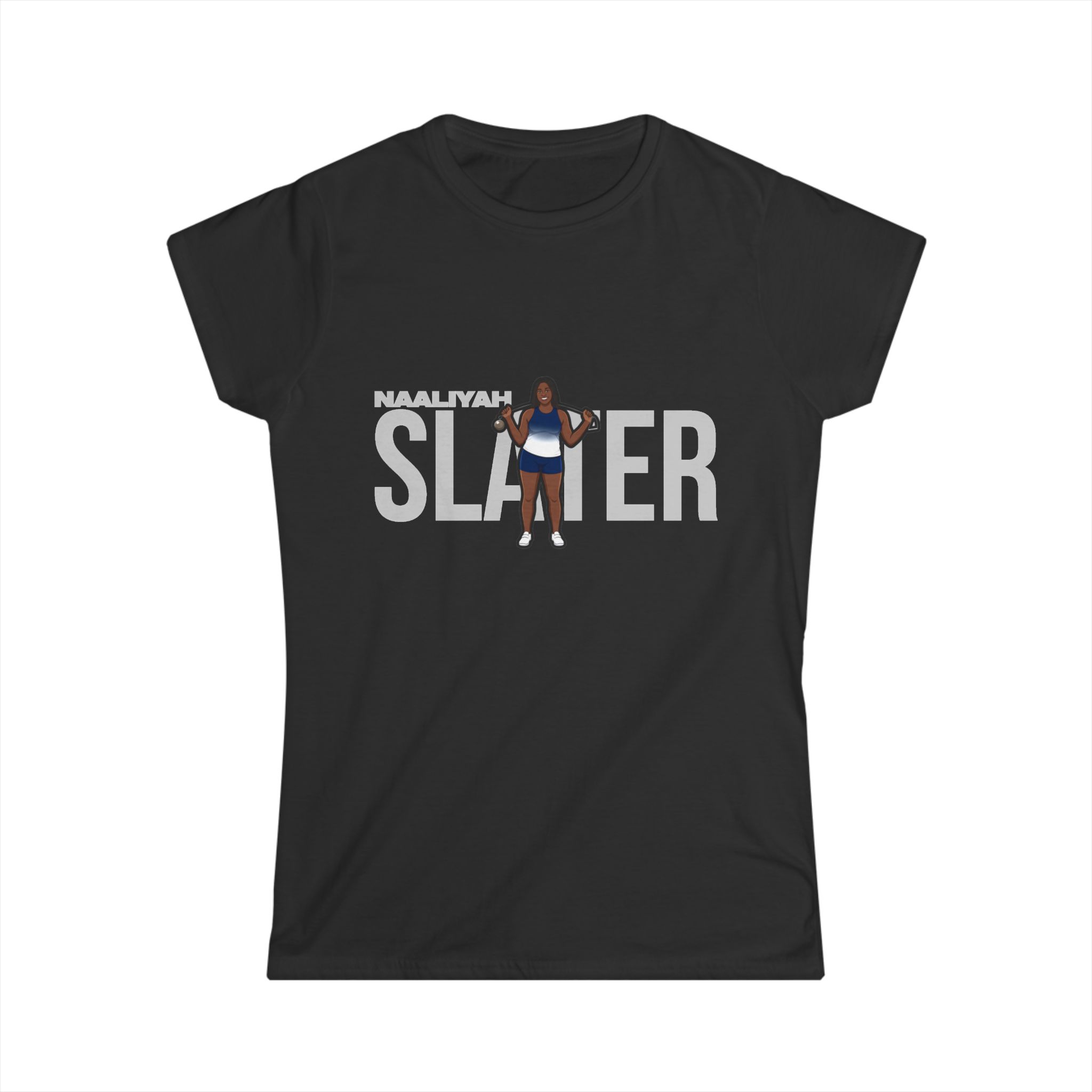 Women's Softstyle Tee — character_player_name in Black