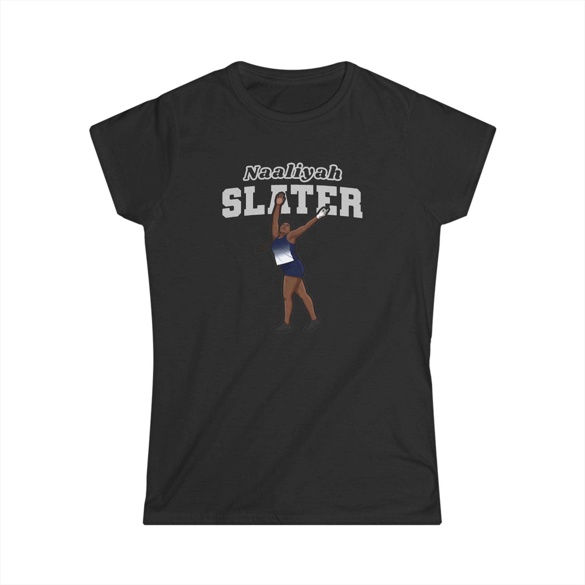 Women's Softstyle Tee — character_name_arch in Black