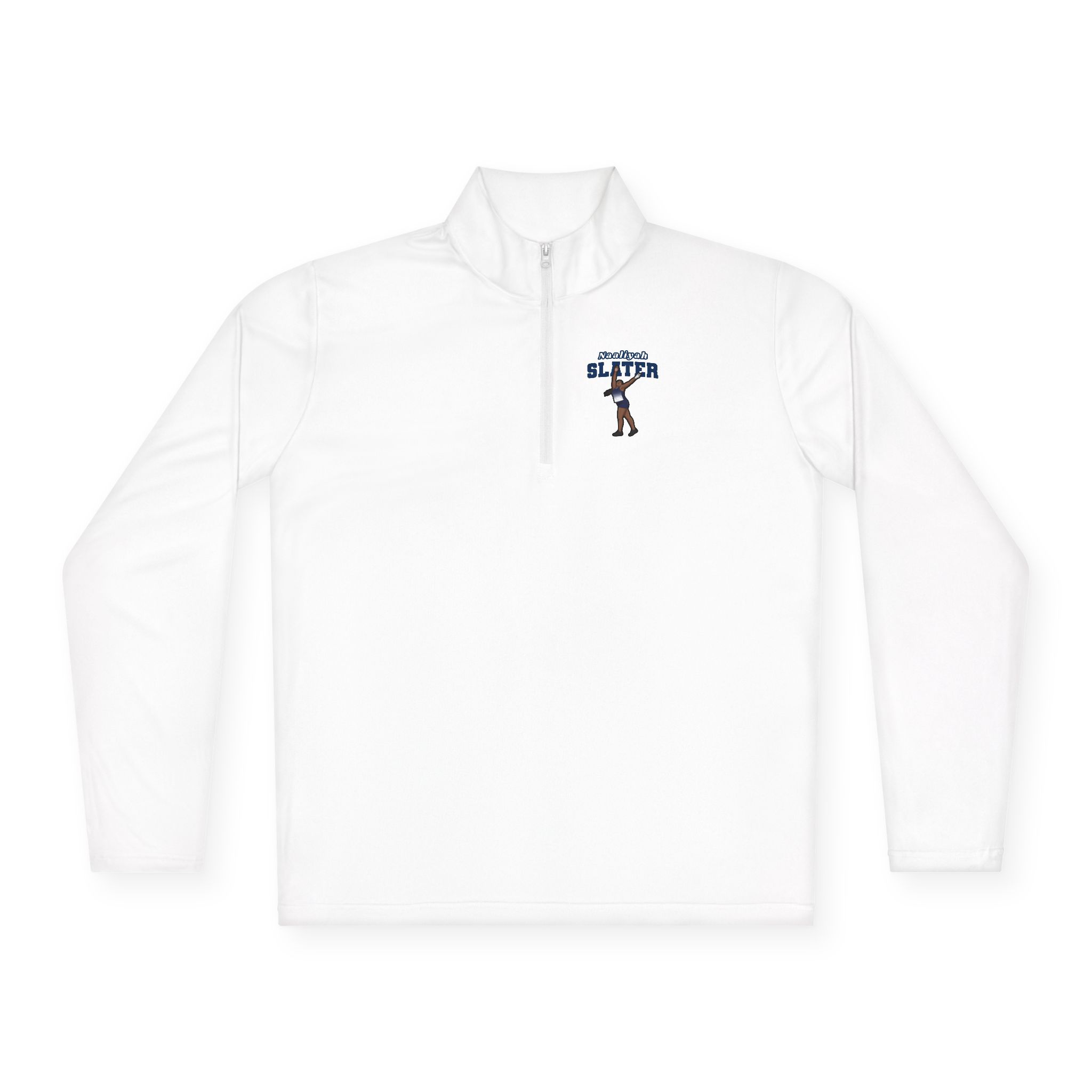 Q-Zip Pullover — character_name_arch in White