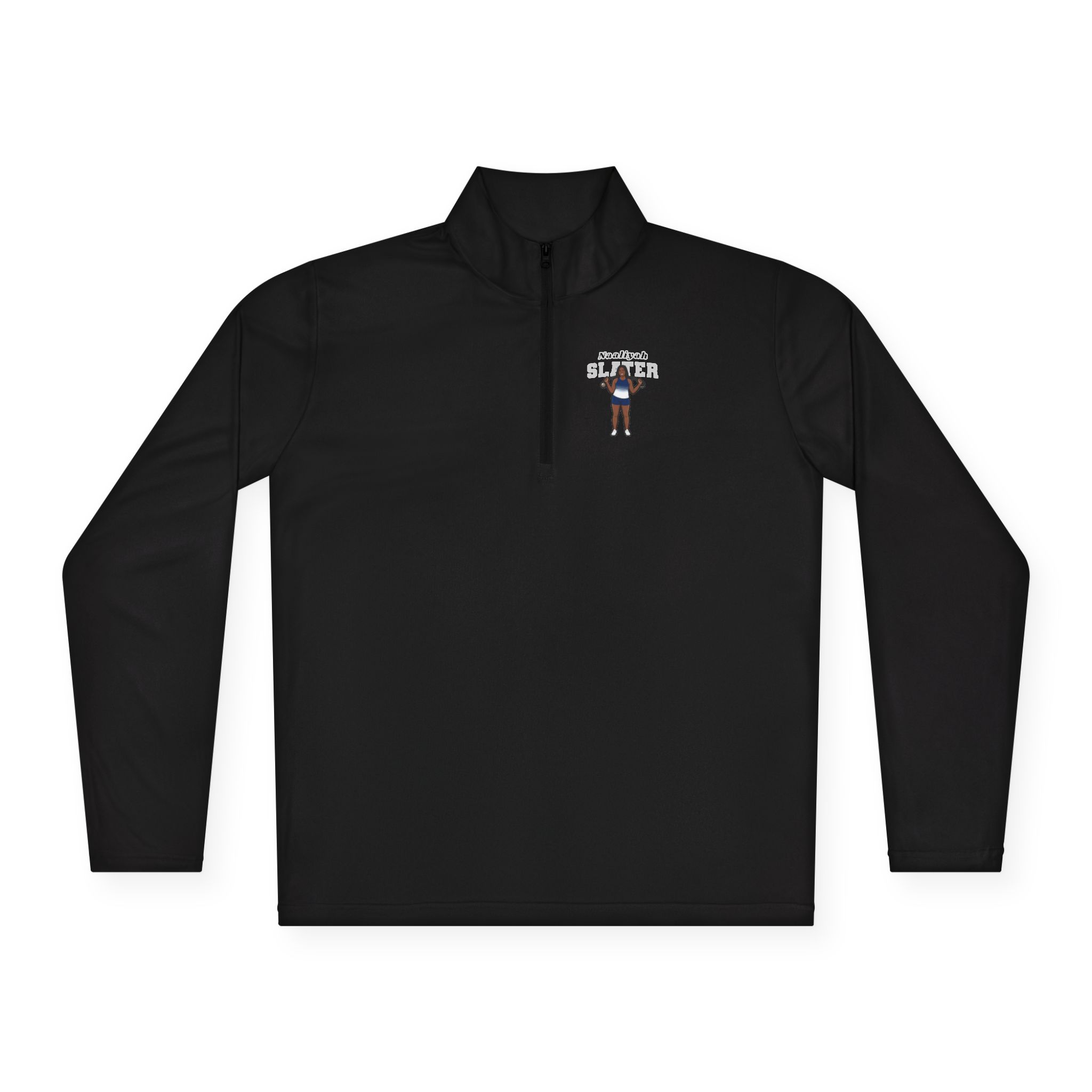 Q-Zip Pullover — character_name_arch in Black