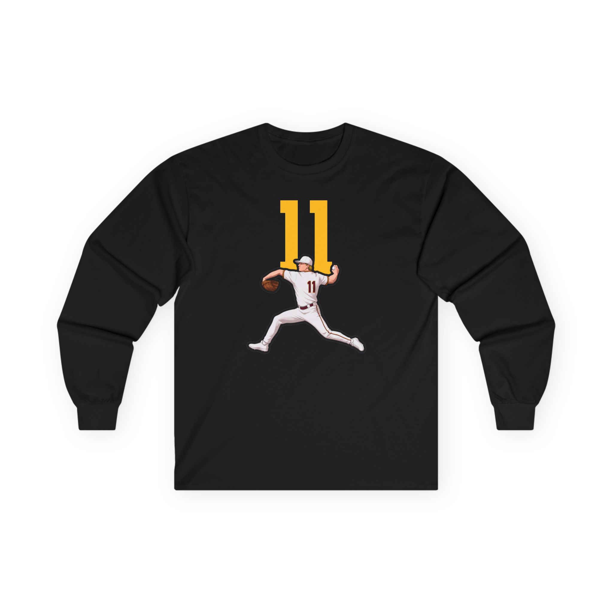 Long Sleeve Tee — character_number_top in Black