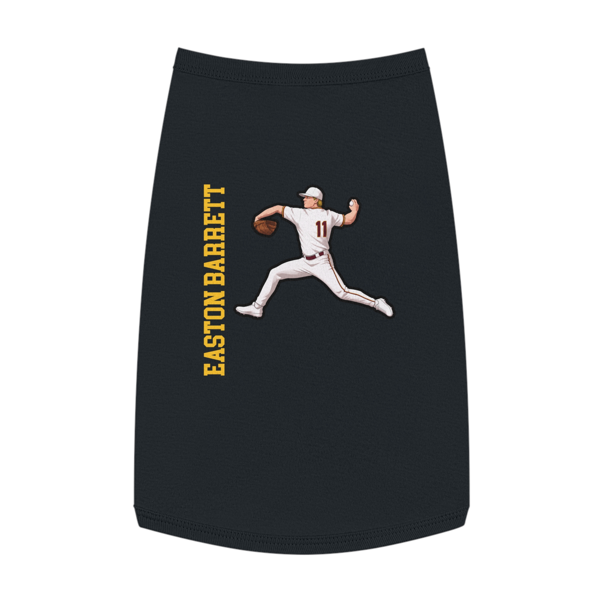 Pet Tank Top — character_name_vertical in Black