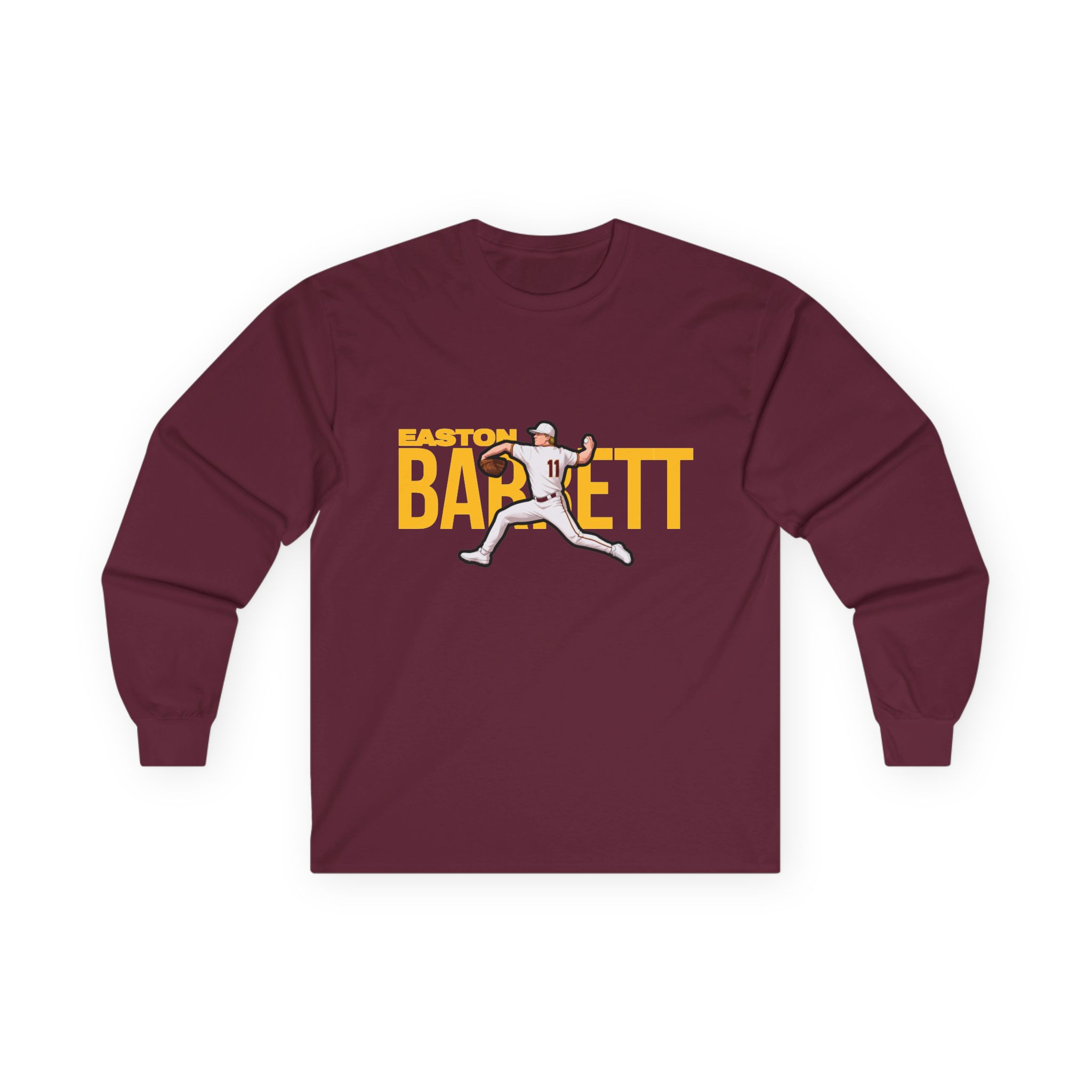 Long Sleeve Tee — character_player_name in Maroon