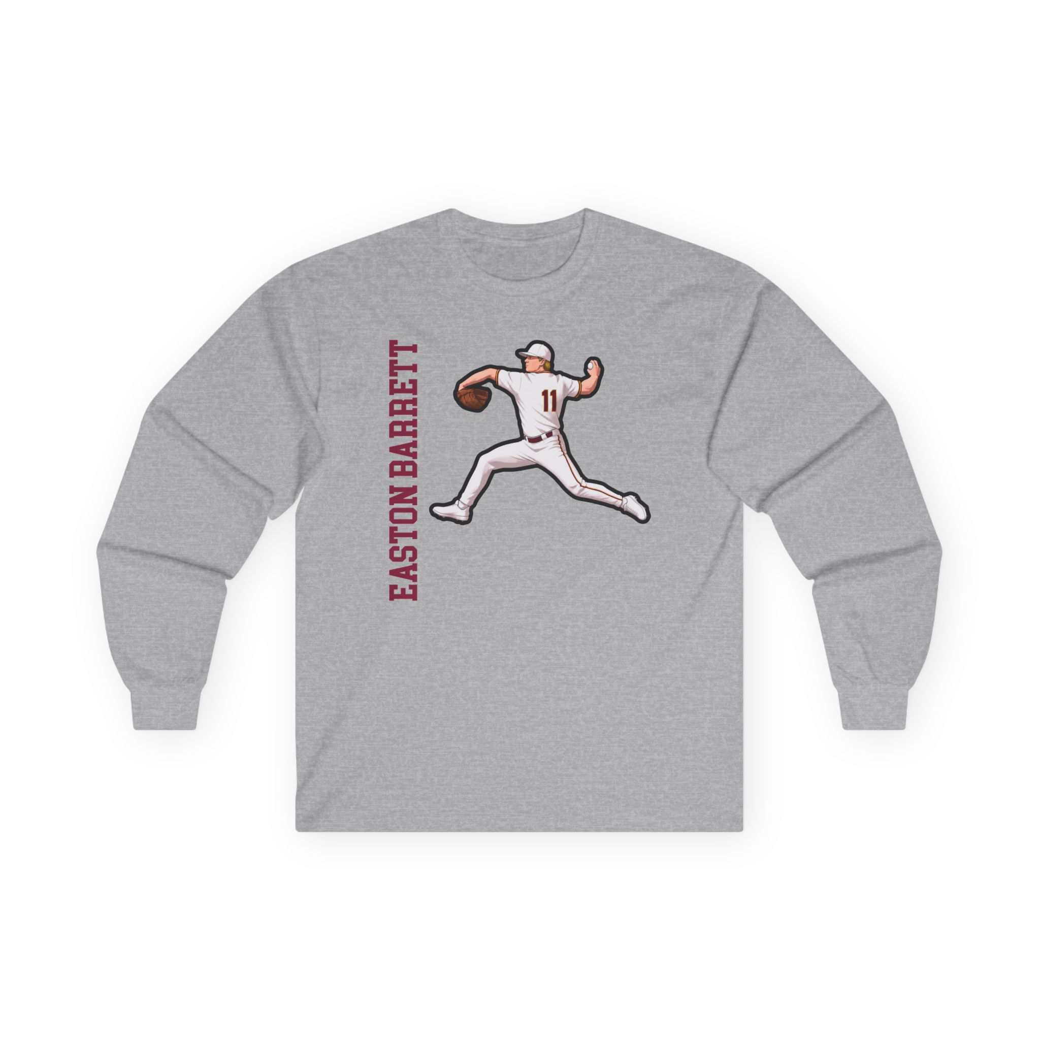 Long Sleeve Tee — character_name_vertical in Grey