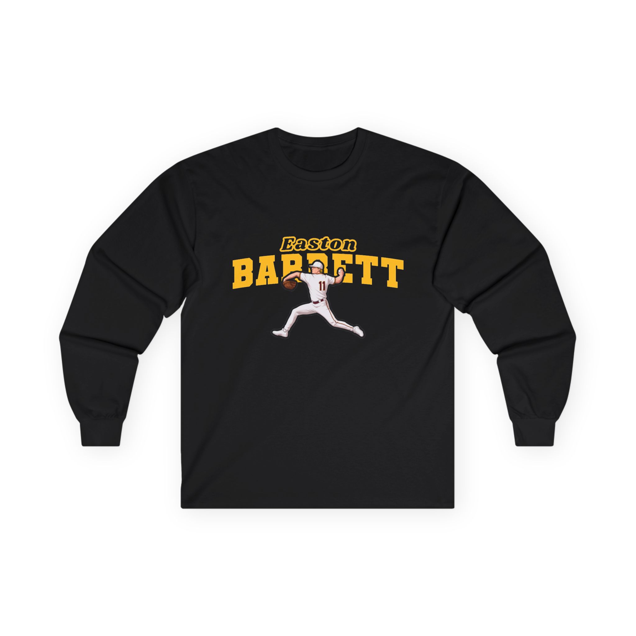 Long Sleeve Tee — character_name_arch in Black