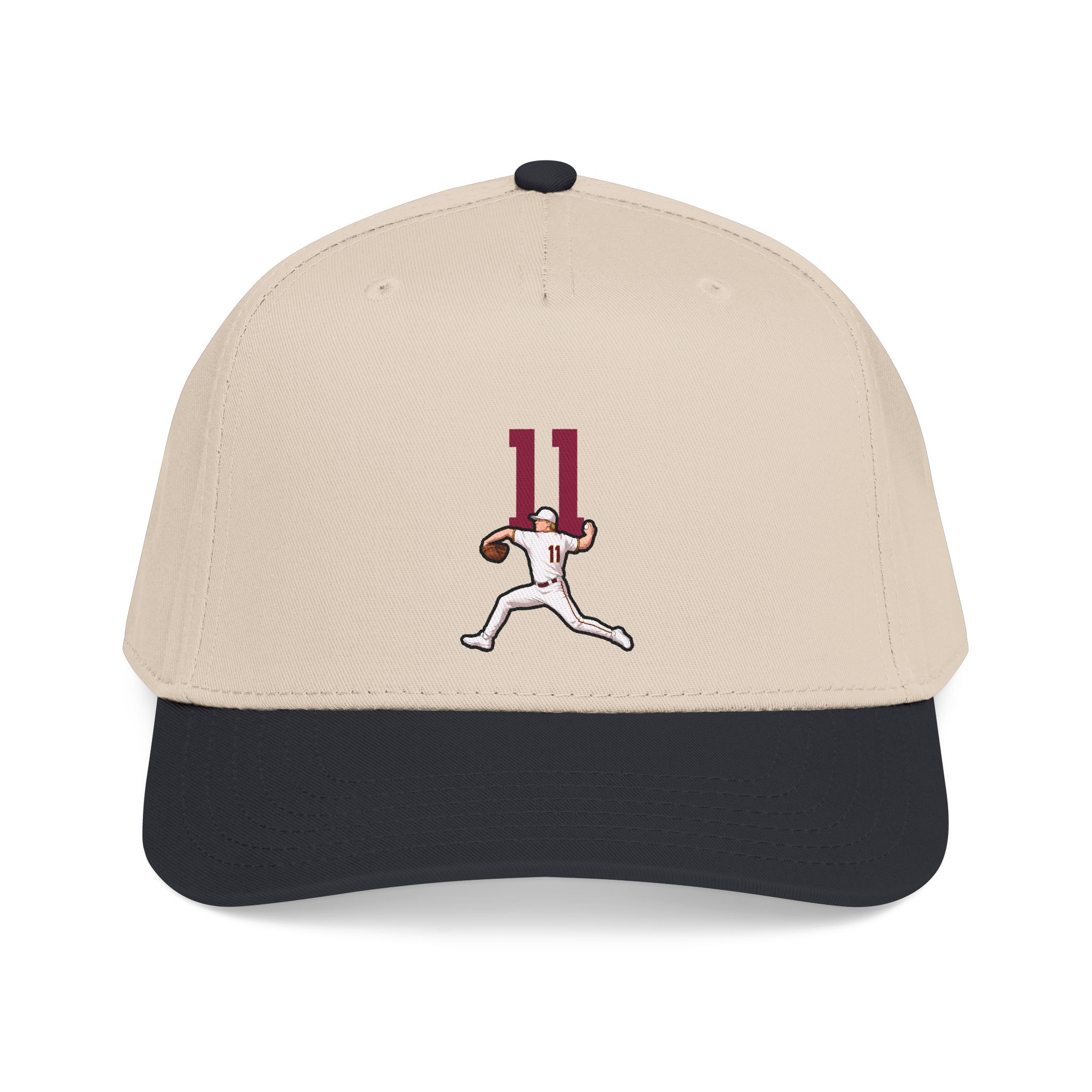 Baseball Cap — character_number_top in Black / Natural