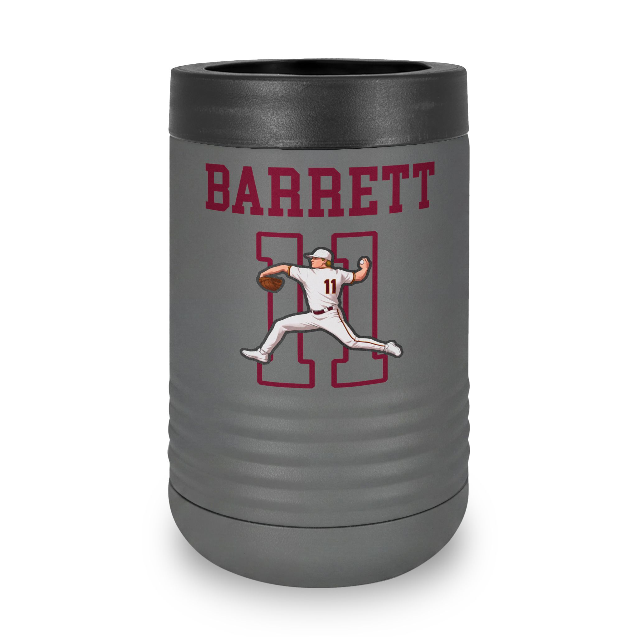 Stainless Can Cooler — character_shirsey in Grey