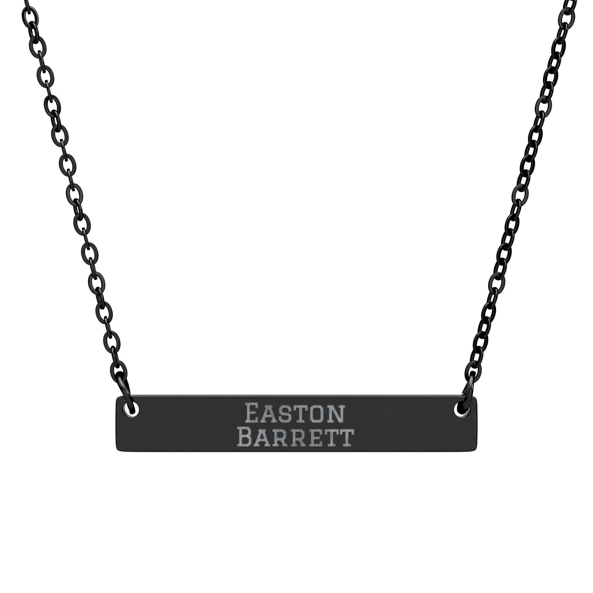 Engraved Bar Necklace — Classic in Black
