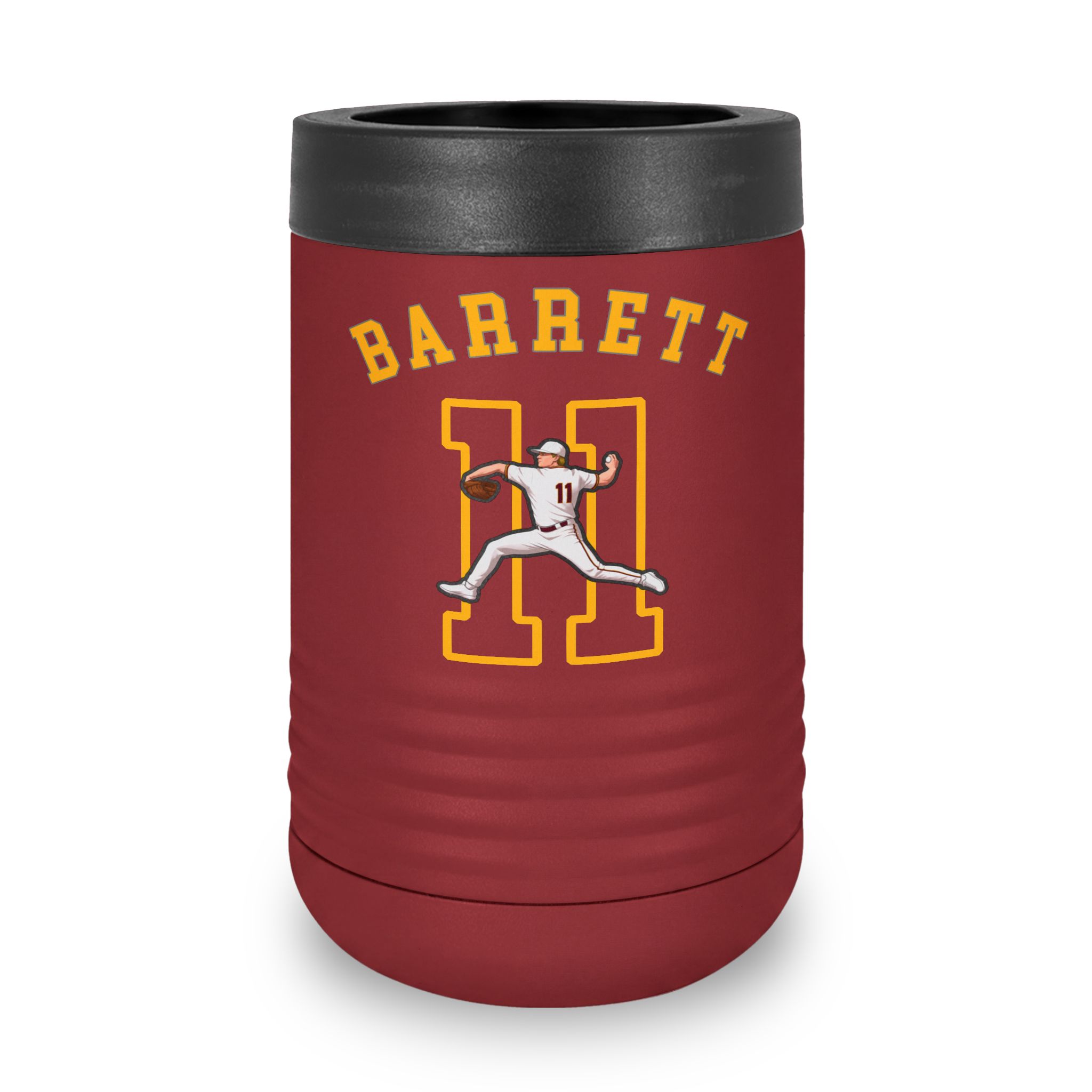 Stainless Can Cooler — character_shirsey_arch in Maroon