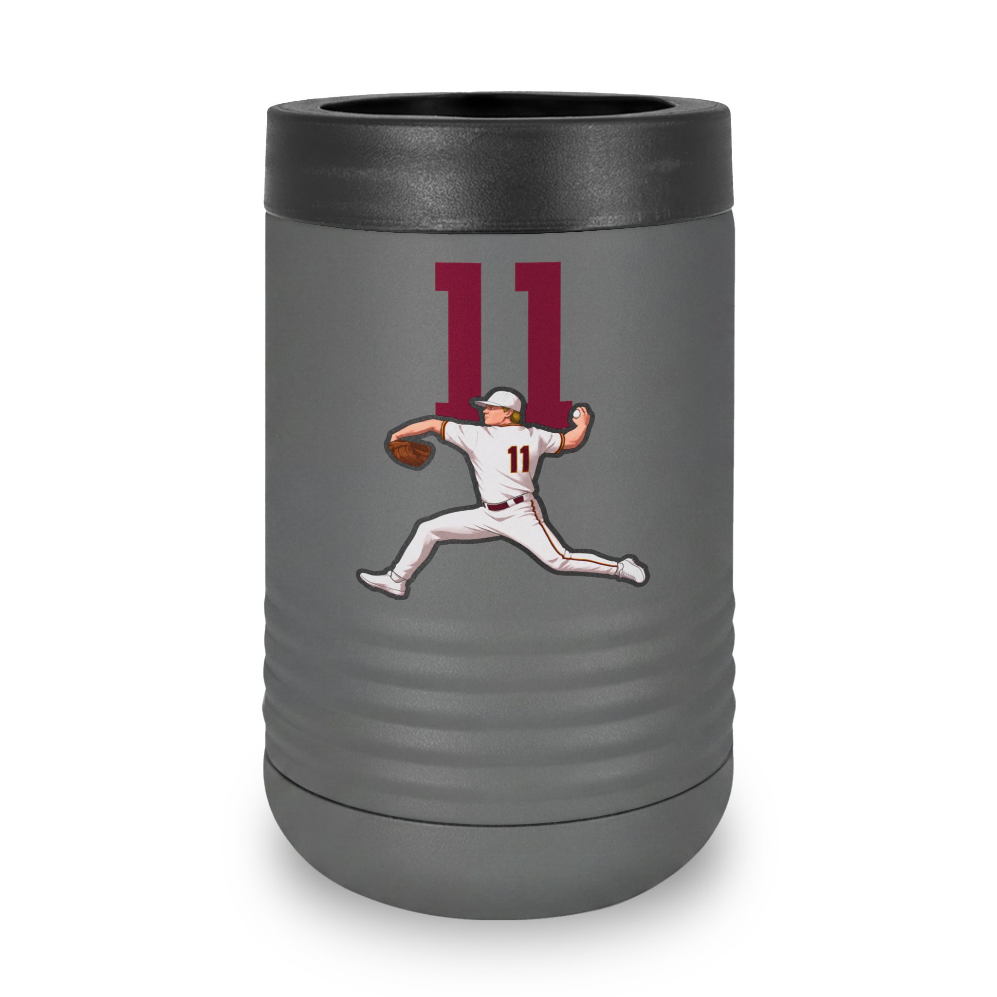 Stainless Can Cooler — character_number_top in Grey