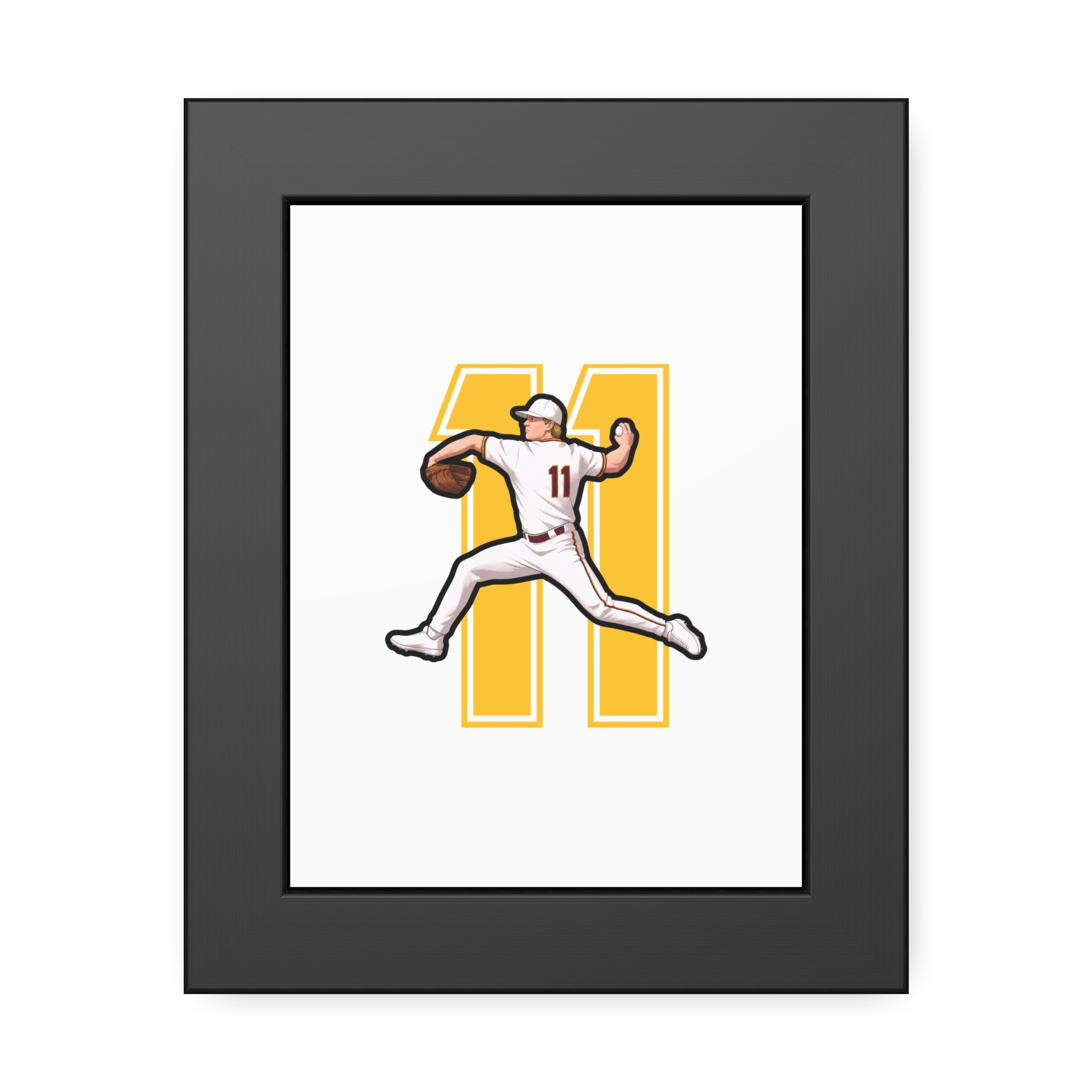 Framed Poster — character_number in Black