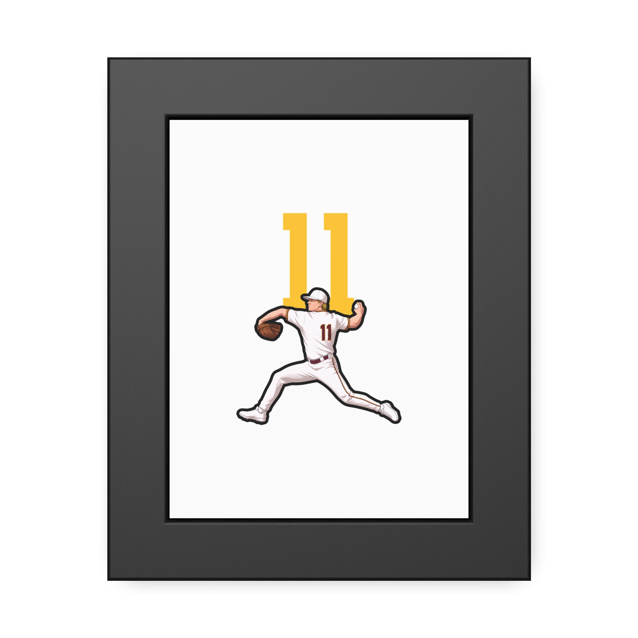 Framed Poster — character_number_top in Black