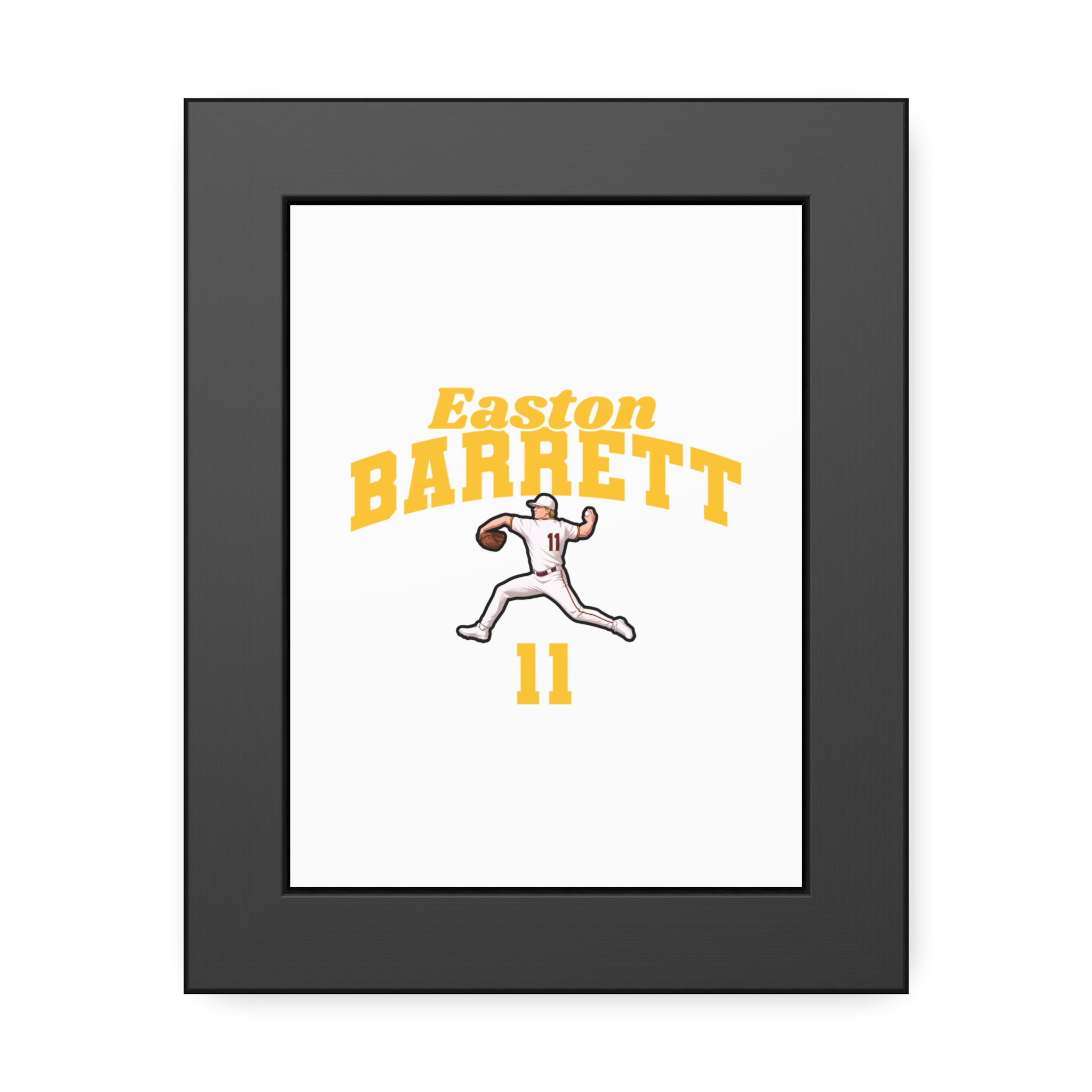 Framed Poster — character_signature_arch in Black