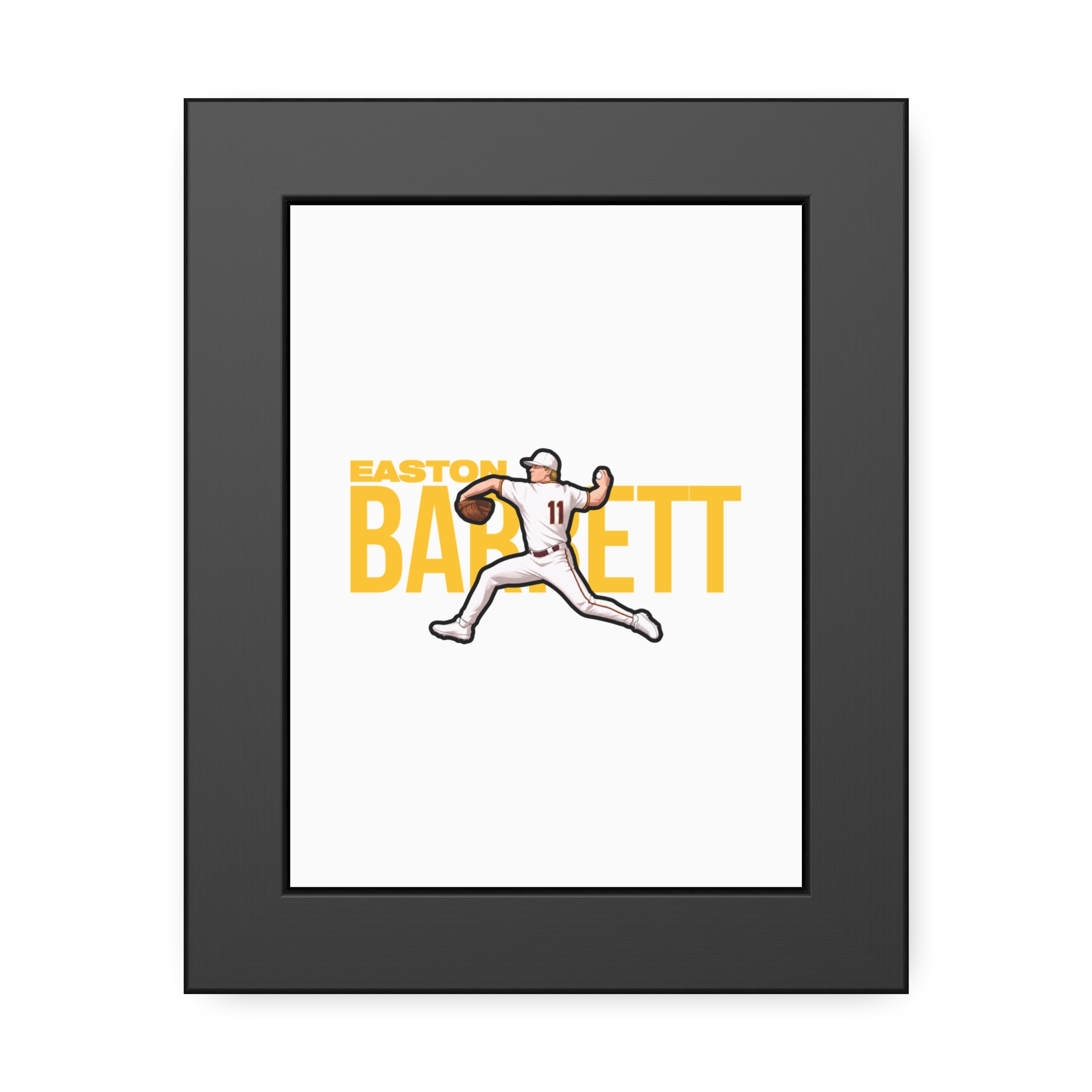Framed Poster — character_player_name in Black