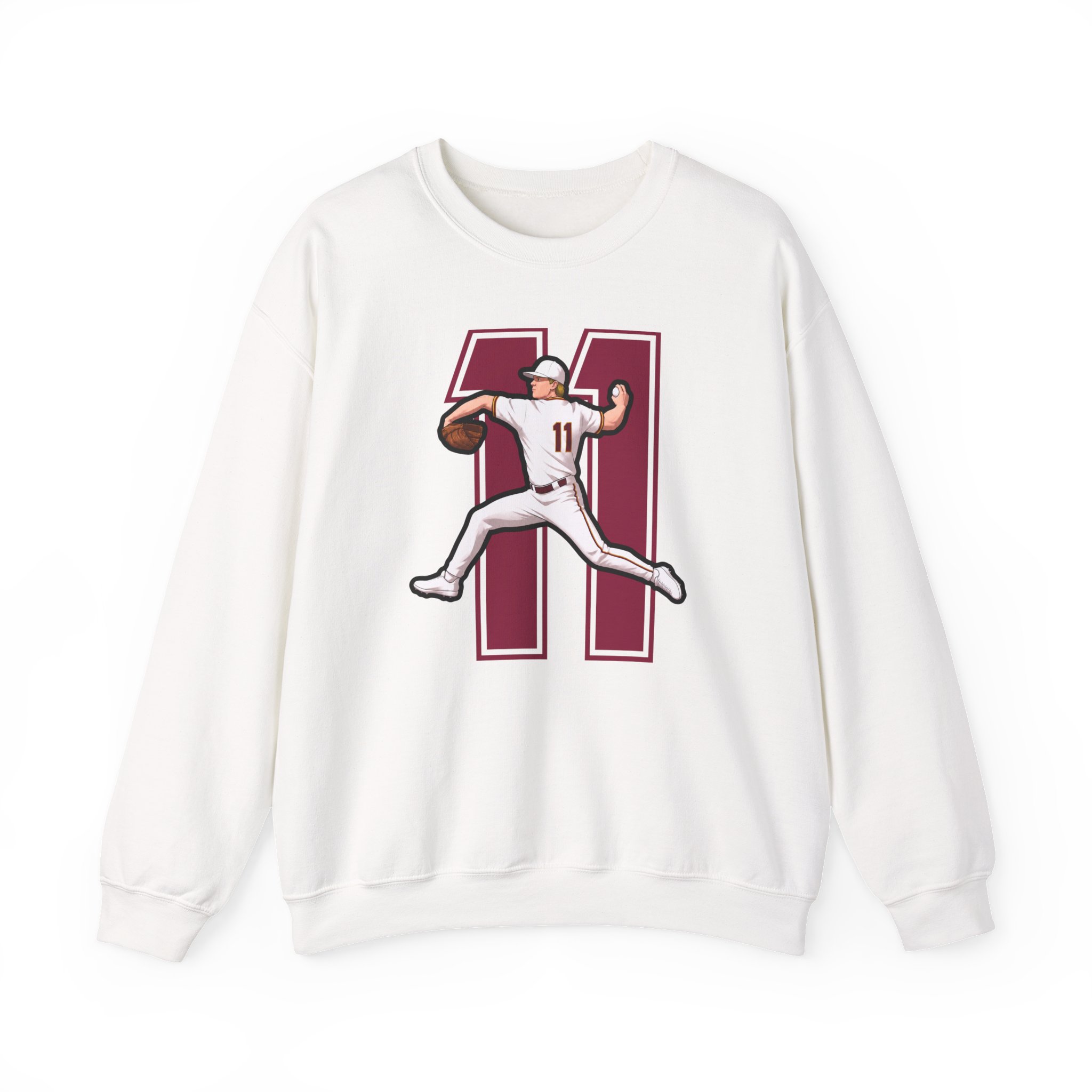 Crewneck Sweatshirt — character_number in White