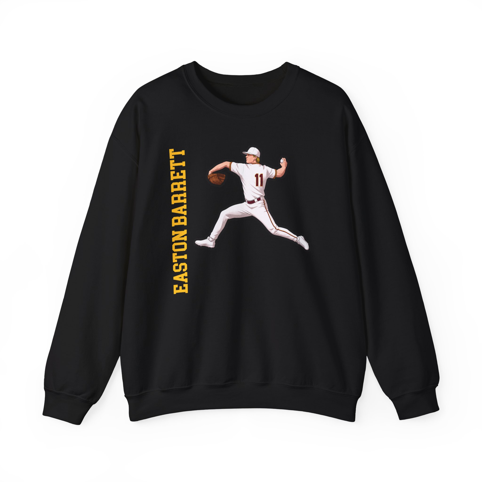 Crewneck Sweatshirt — character_name_vertical in Black