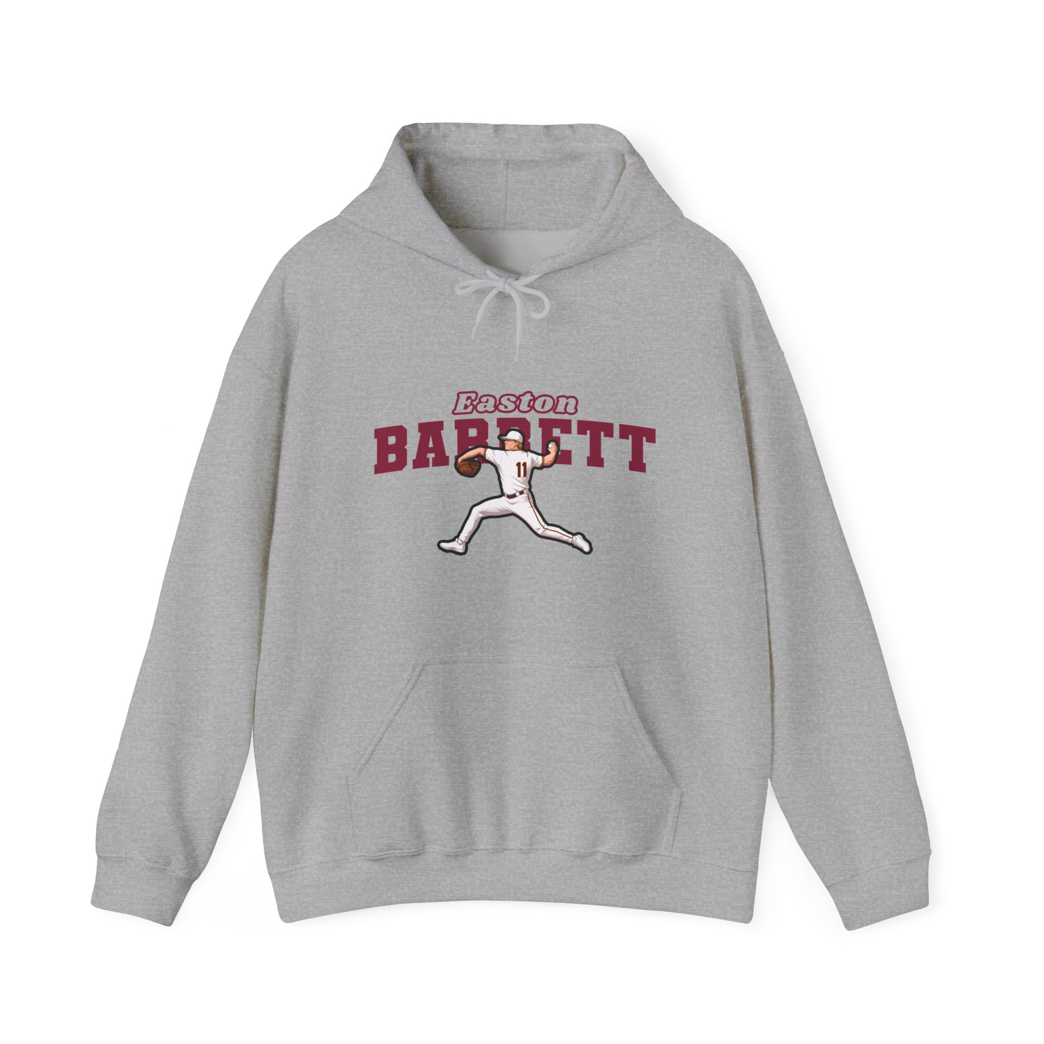 Hoodie — character_name_arch in Grey
