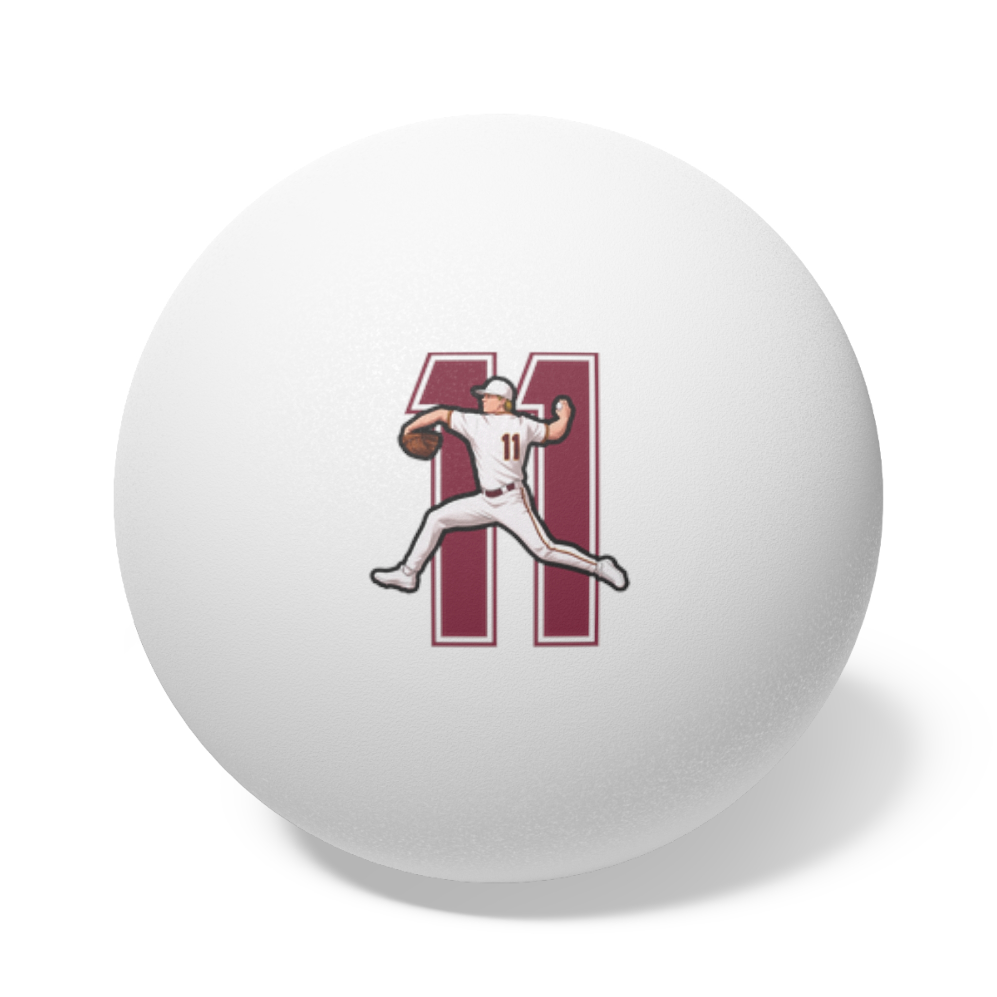 Ping Pong Balls, 6 pcs — character_number in White