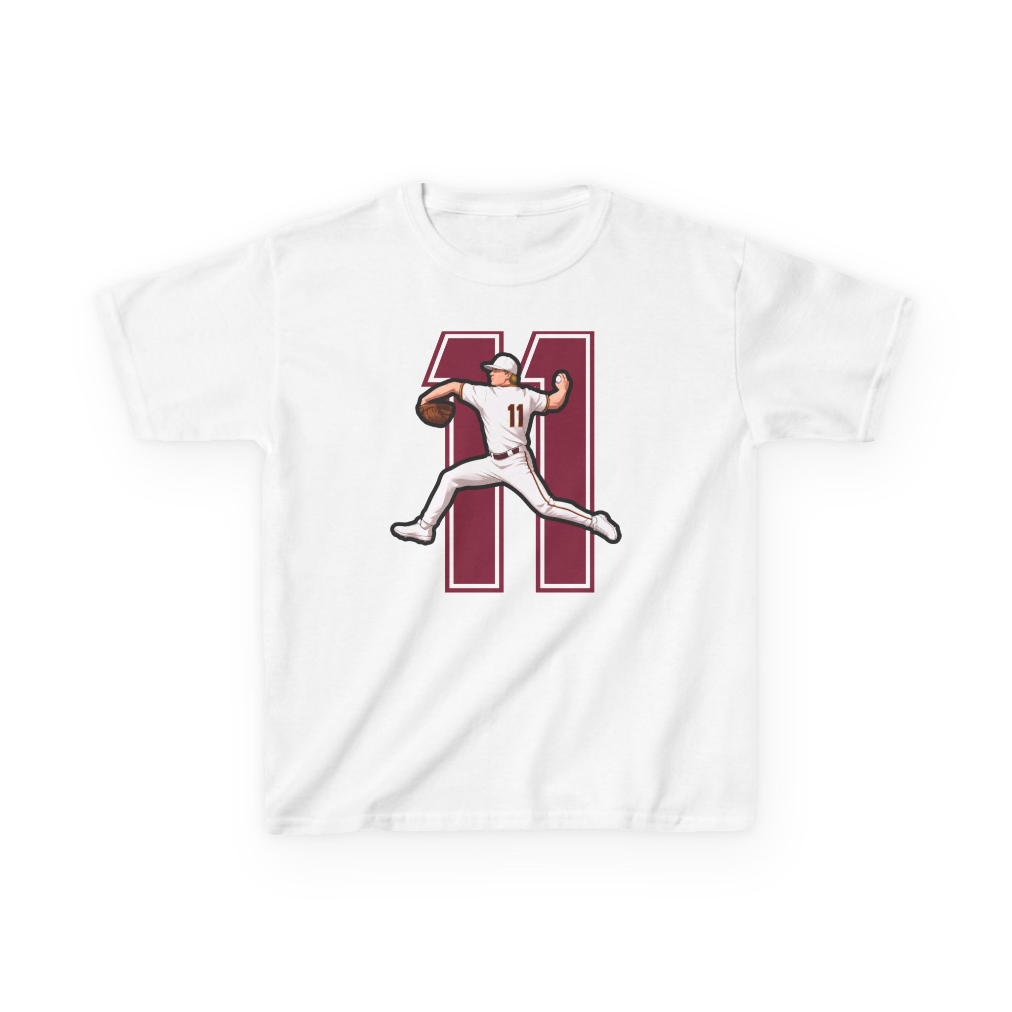 Youth Tee — character_number in White
