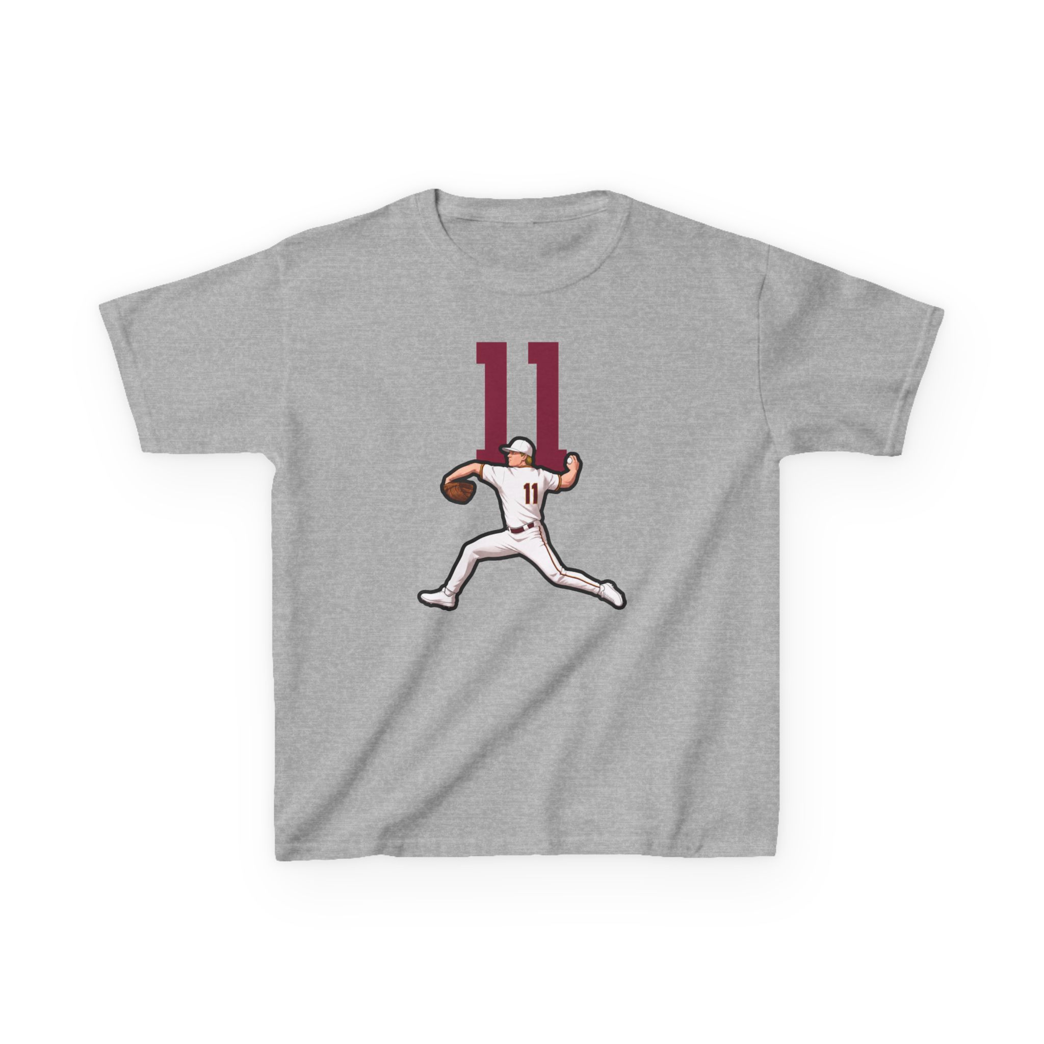 Youth Tee — character_number_top in Grey