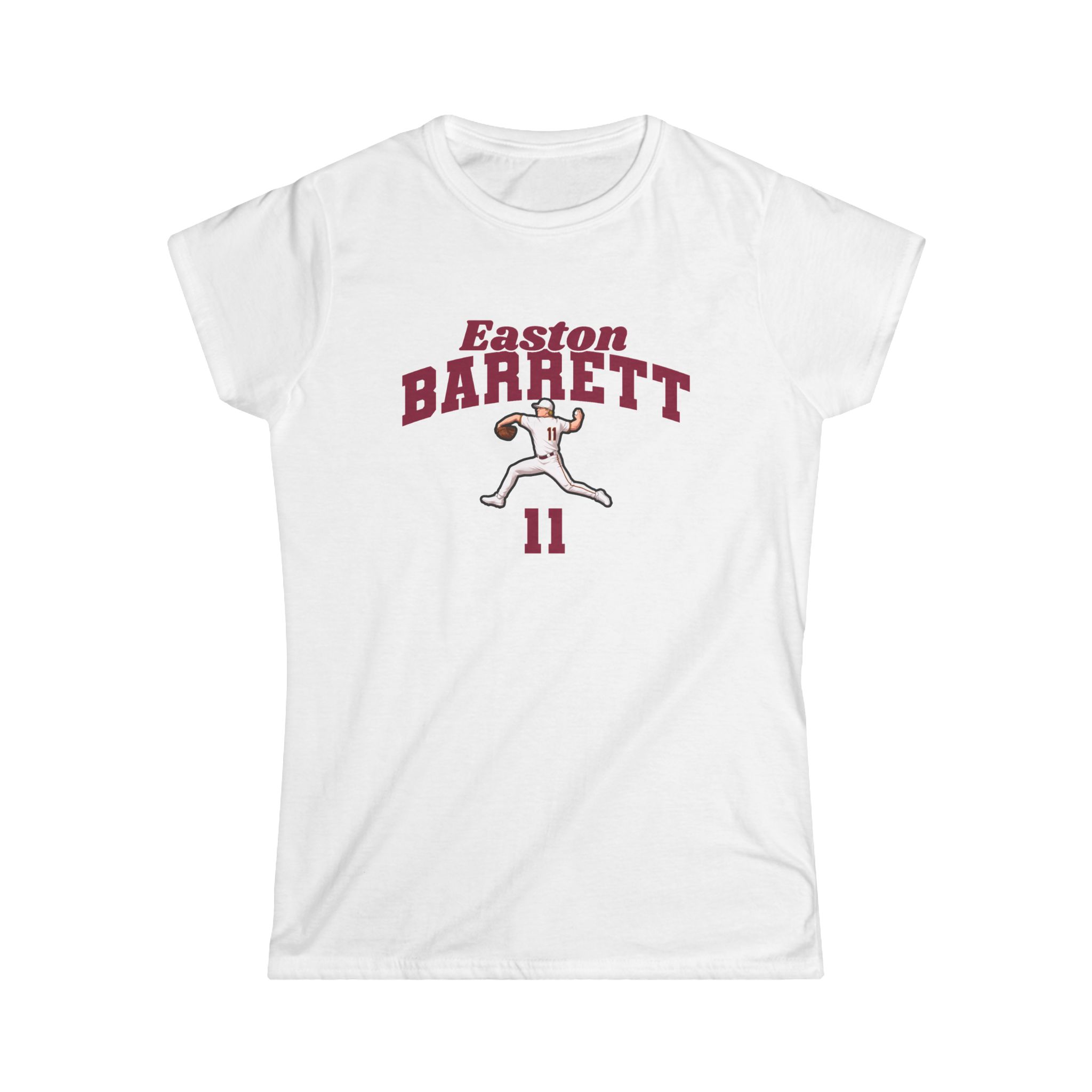 Women's Softstyle Tee — character_signature_arch in White