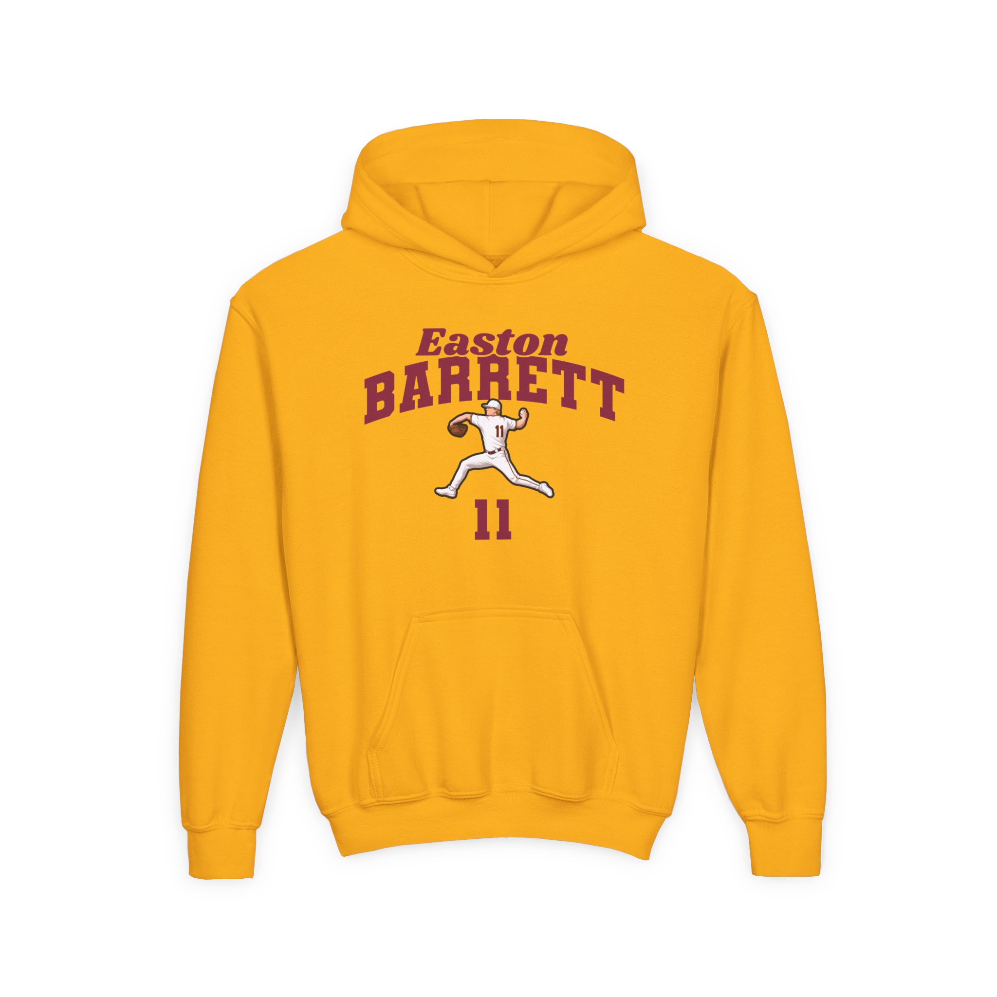 Youth Hoodie — character_signature_arch in Gold