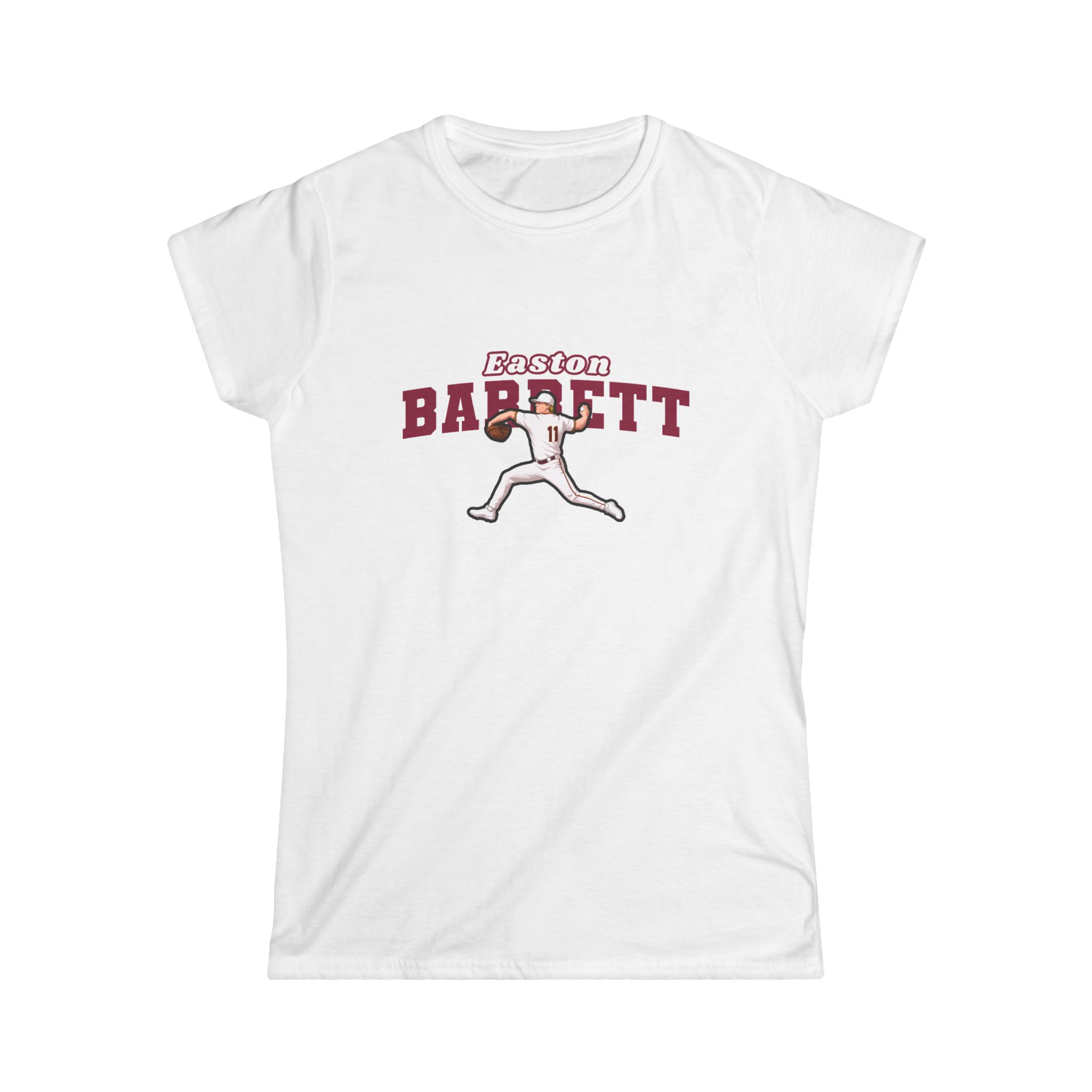 Women's Softstyle Tee — character_name_arch in White