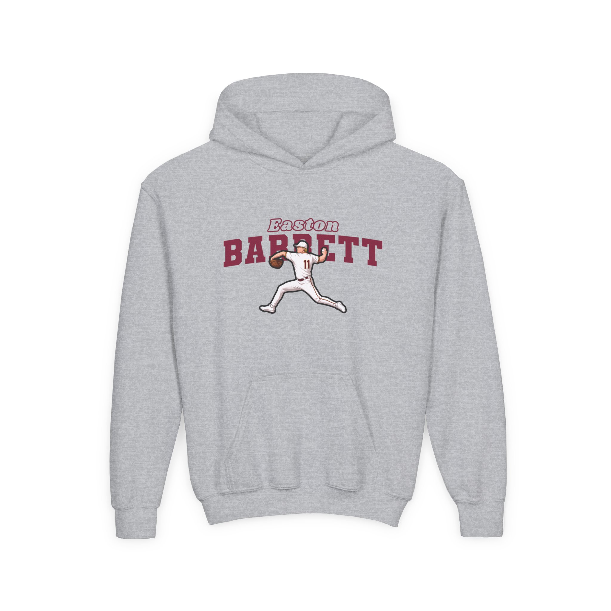 Youth Hoodie — character_name_arch in Grey