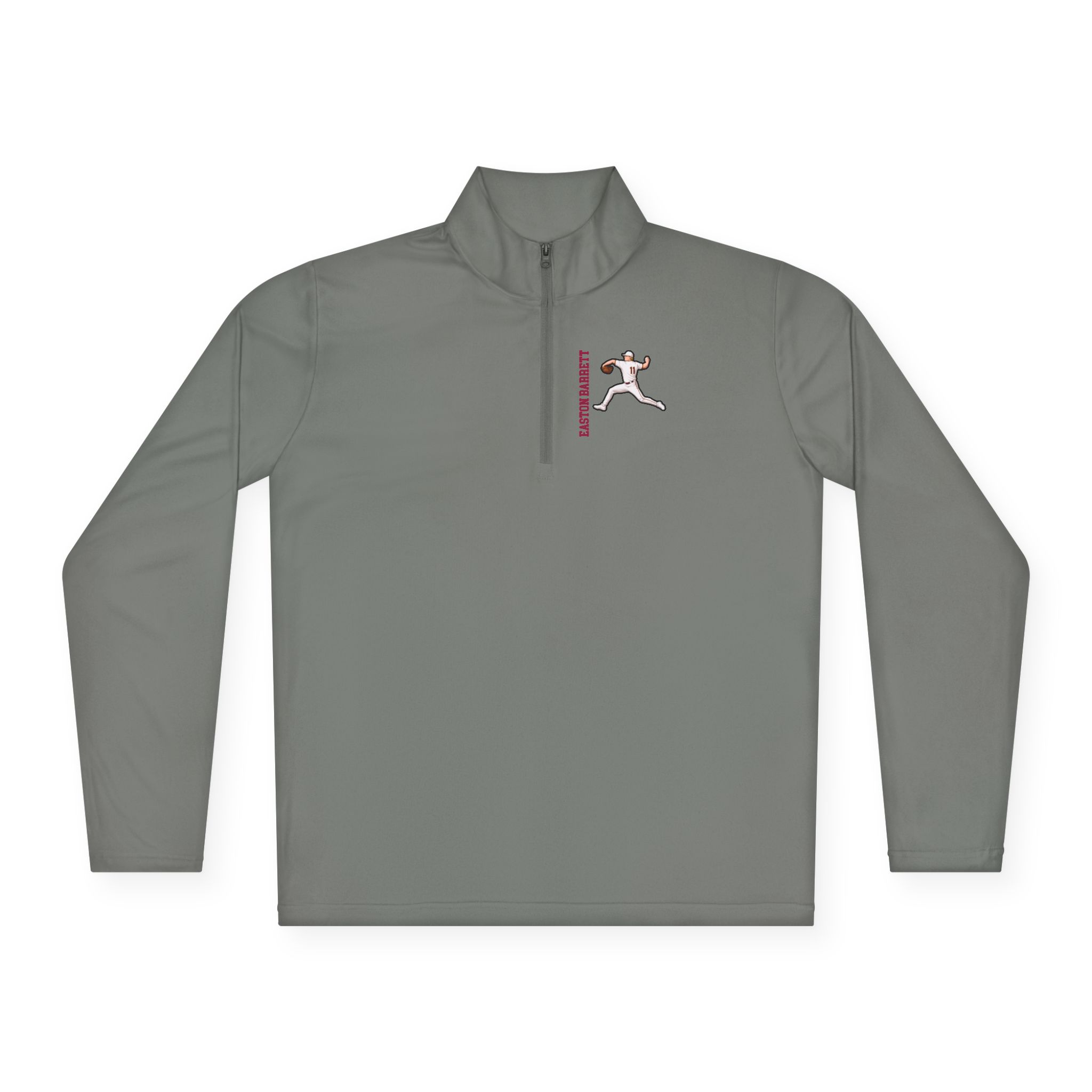 Q-Zip Pullover — character_name_vertical in Grey