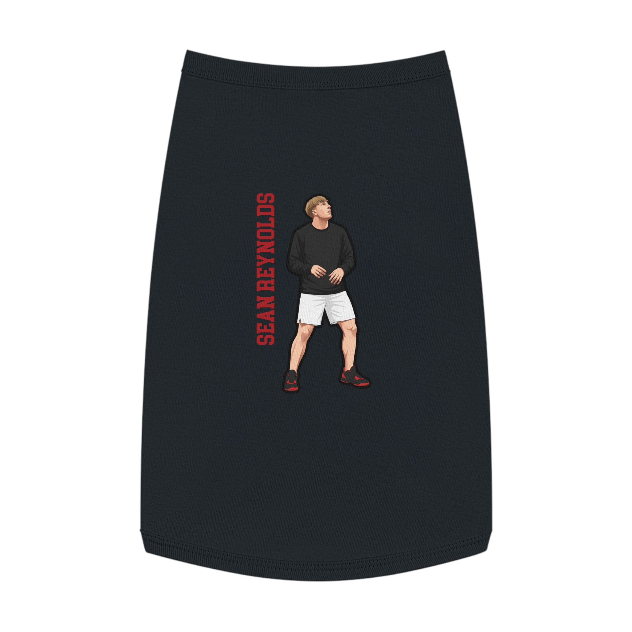 Pet Tank Top — character_name_vertical in Black