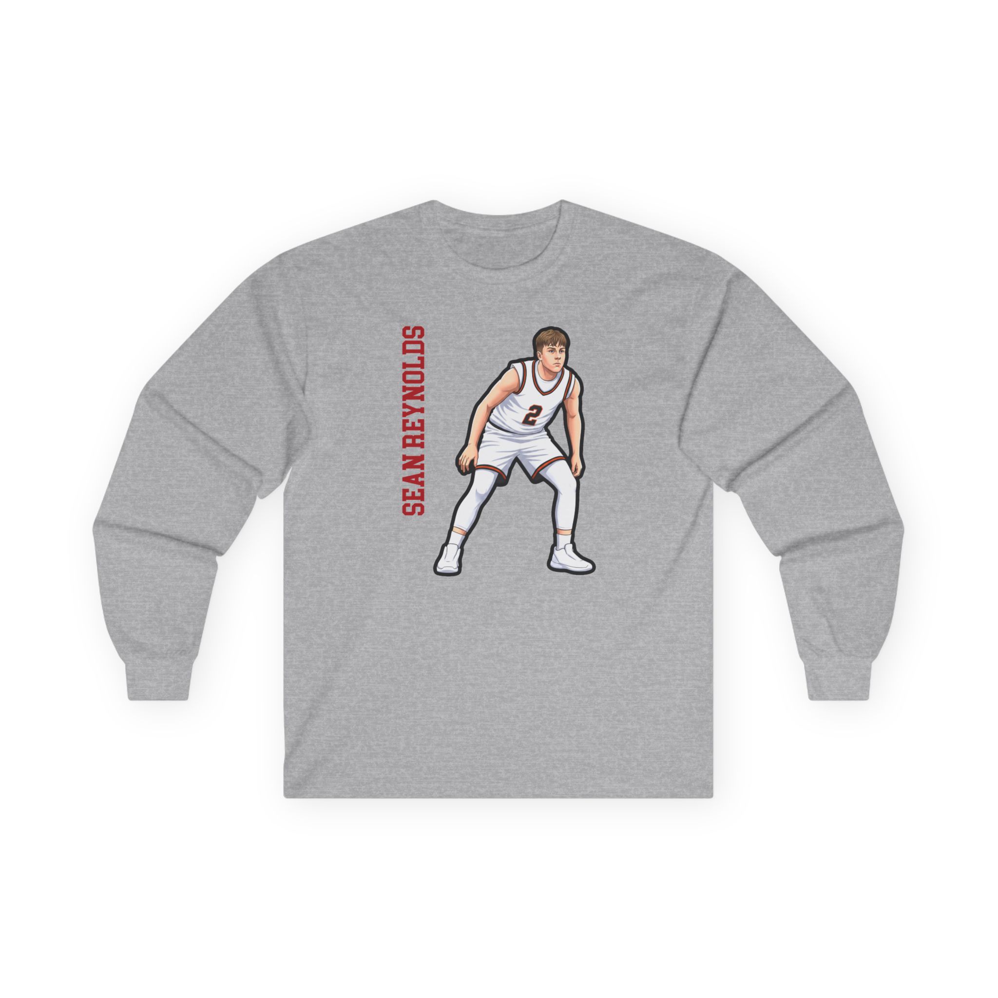 Long Sleeve Tee — character_name_vertical in Grey