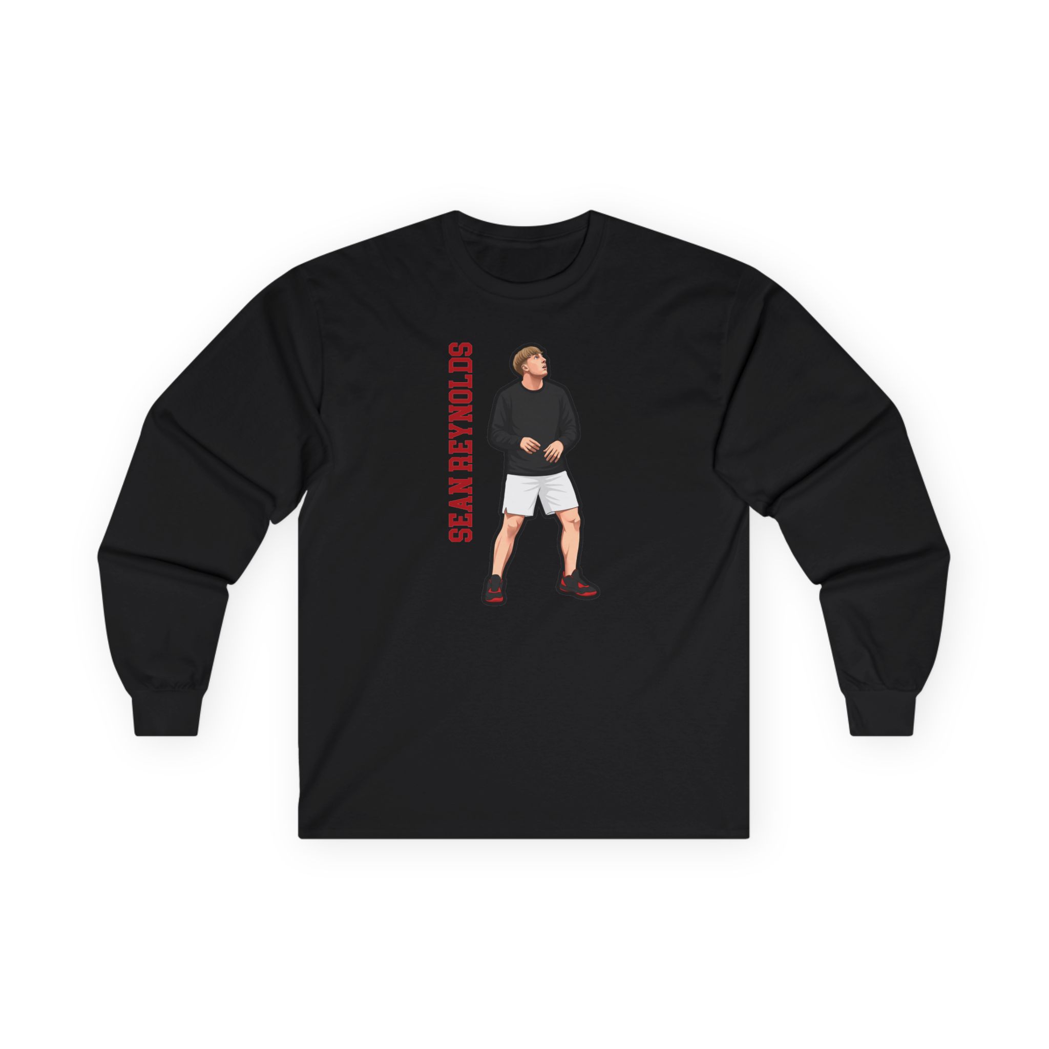 Long Sleeve Tee — character_name_vertical in Black