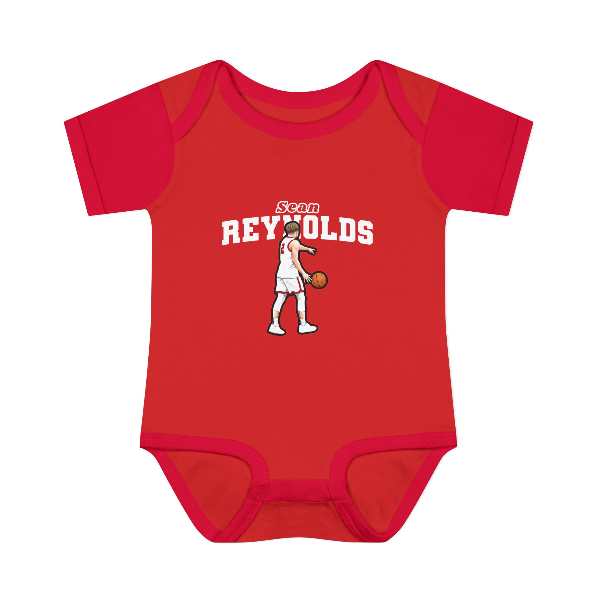 Baby Onesie — character_name_arch in Red