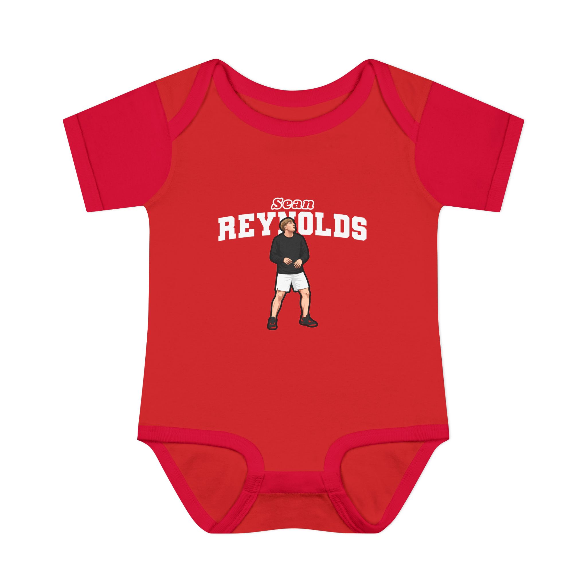 Baby Onesie — character_name_arch in Red