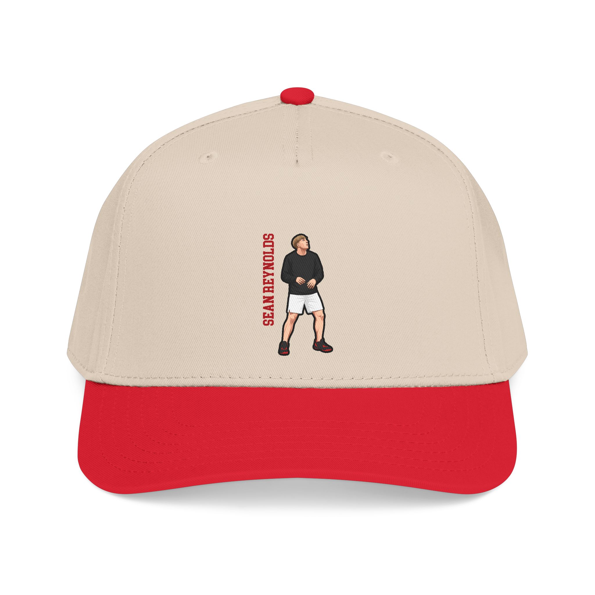 Baseball Cap — character_name_vertical in Red / Natural