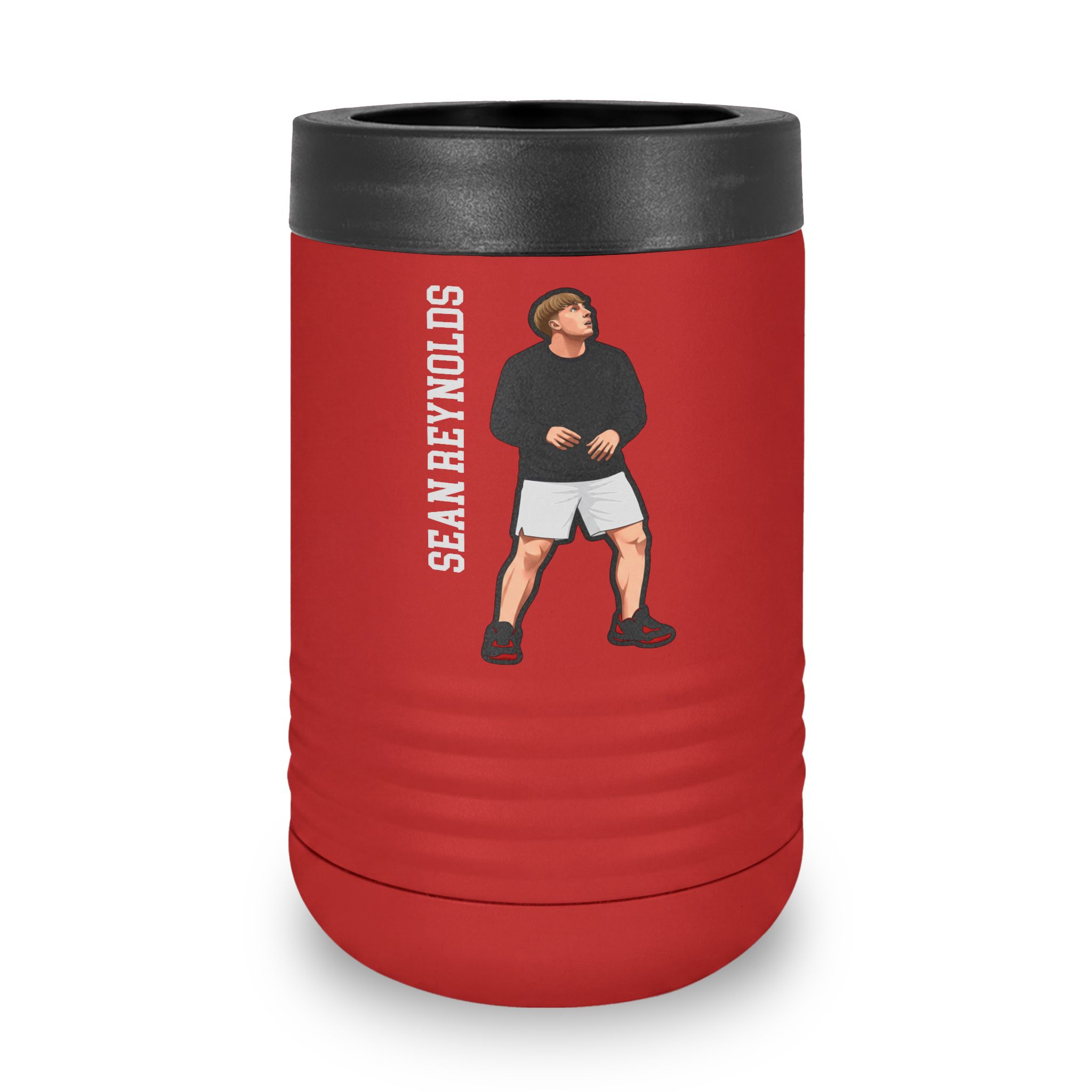 Stainless Can Cooler — character_name_vertical in Red