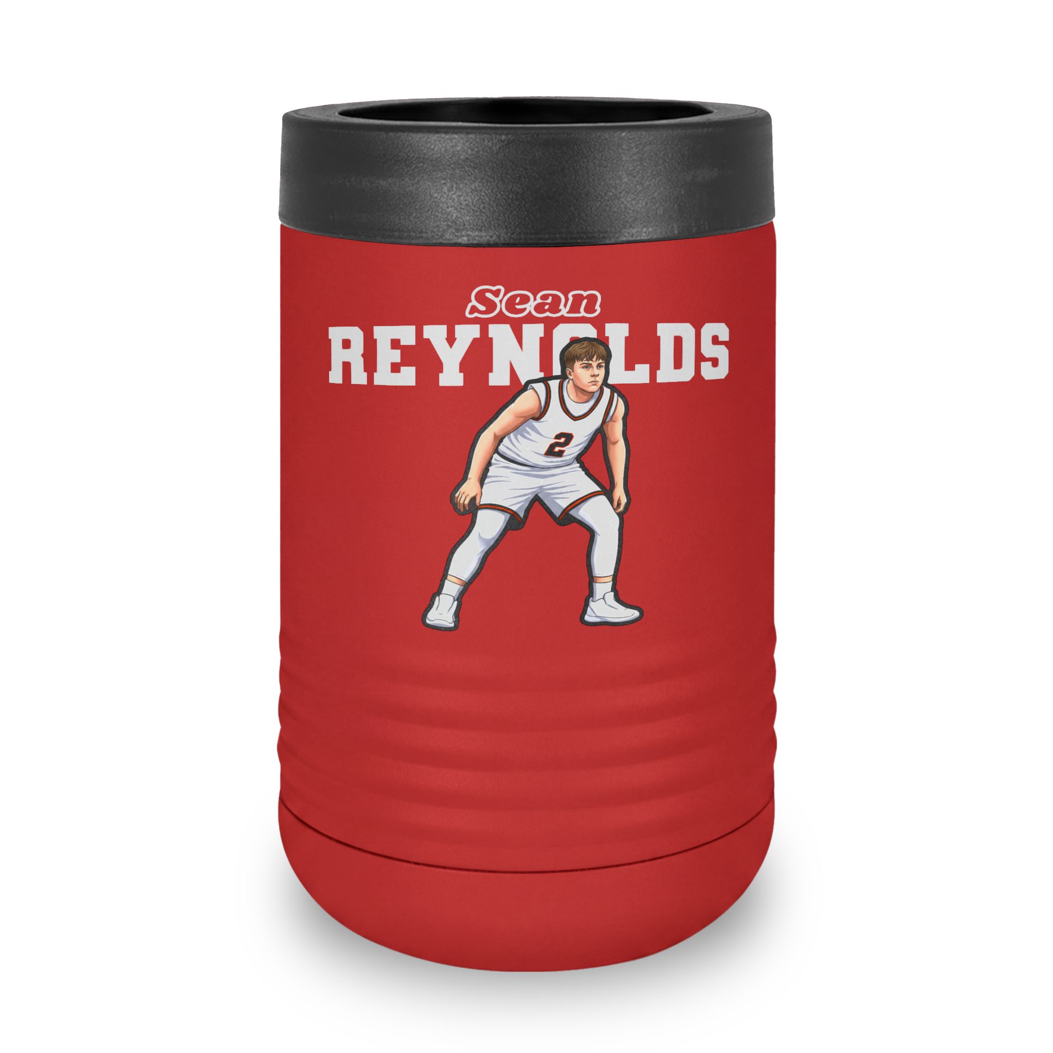Stainless Can Cooler — character_name_arch in Red