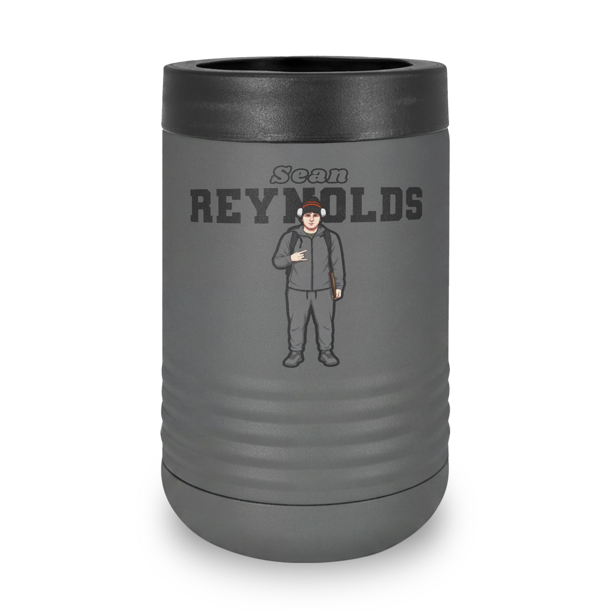Stainless Can Cooler — character_name_arch in Grey
