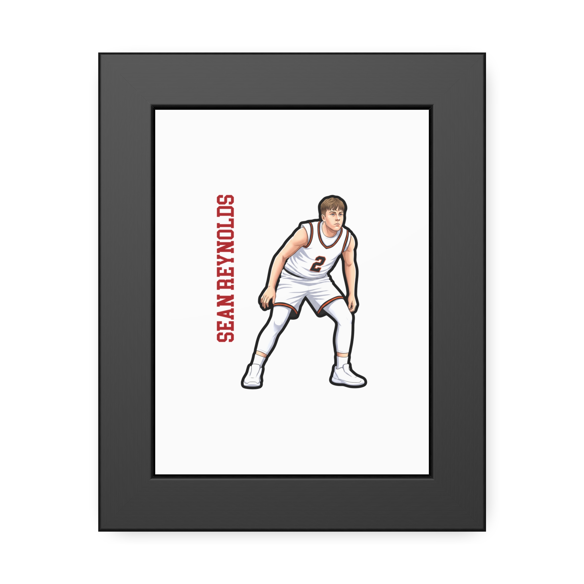 Framed Poster — character_name_vertical in Black