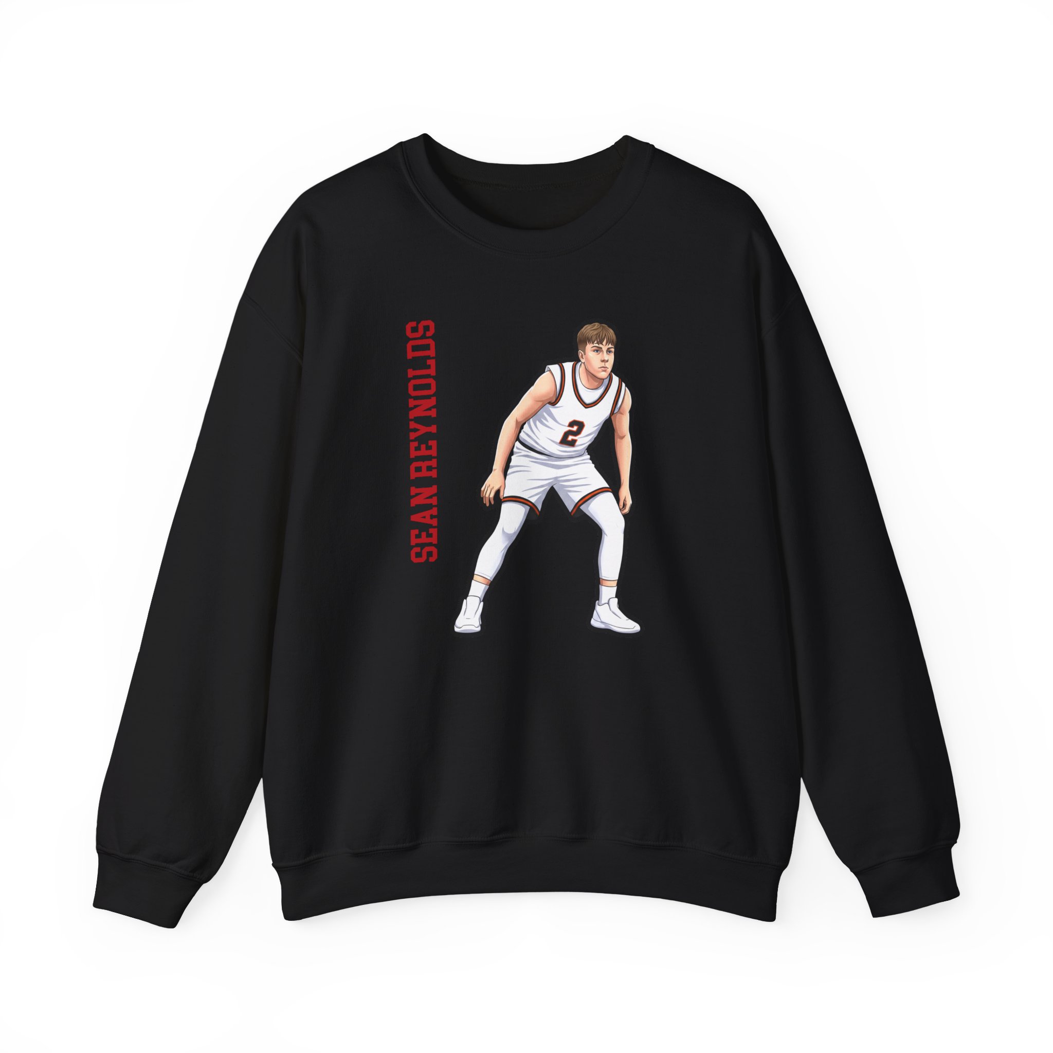 Crewneck Sweatshirt — character_name_vertical in Black