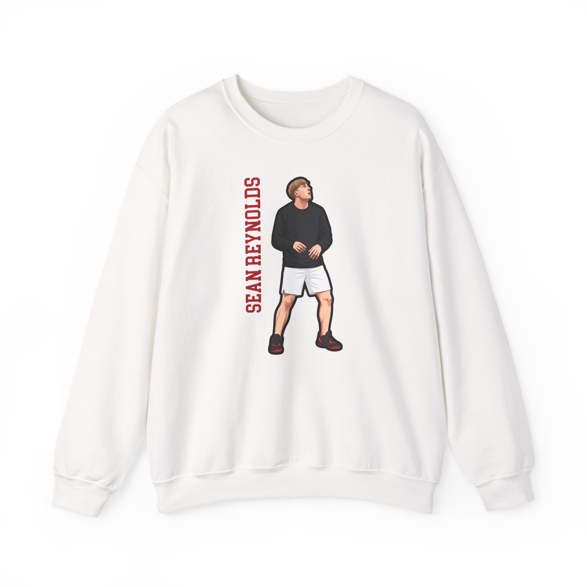 Crewneck Sweatshirt — character_name_vertical in White